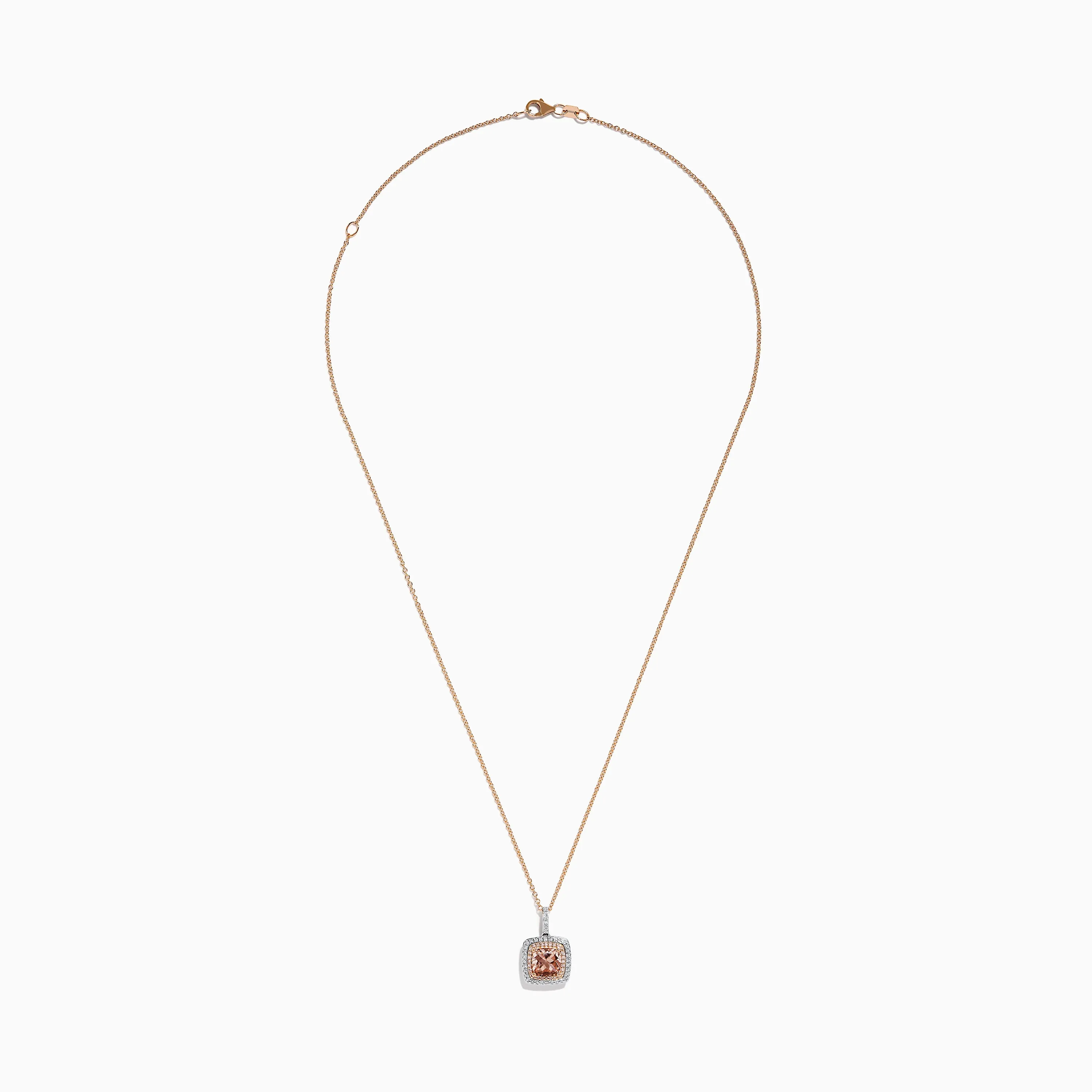 14K Two Tone Gold Morganite and Diamond Pendant sold by Effy product image thumbnail 3
