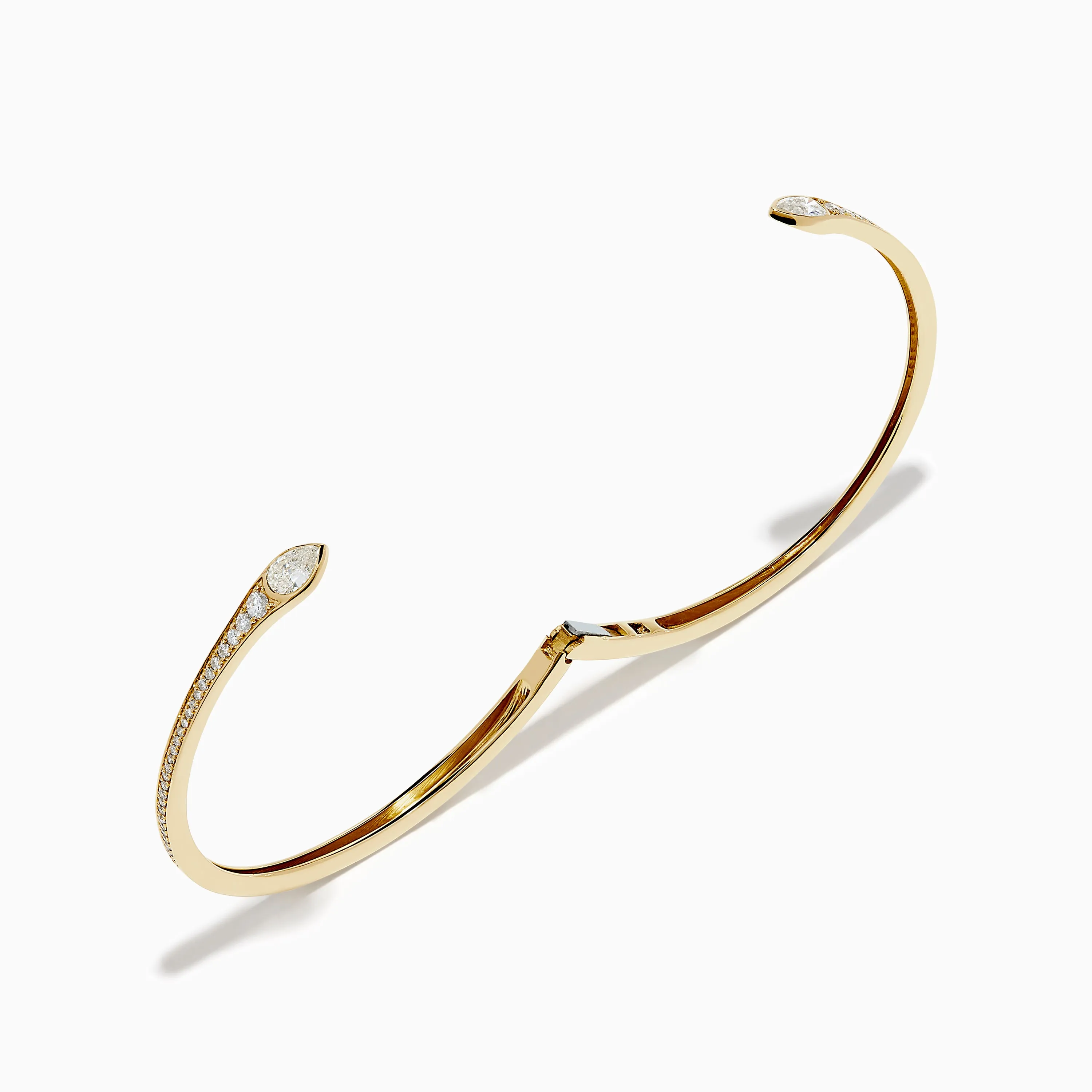 D'Oro 14k Yellow Gold Diamond Bypass Bangle sold by Effy product image thumbnail 2