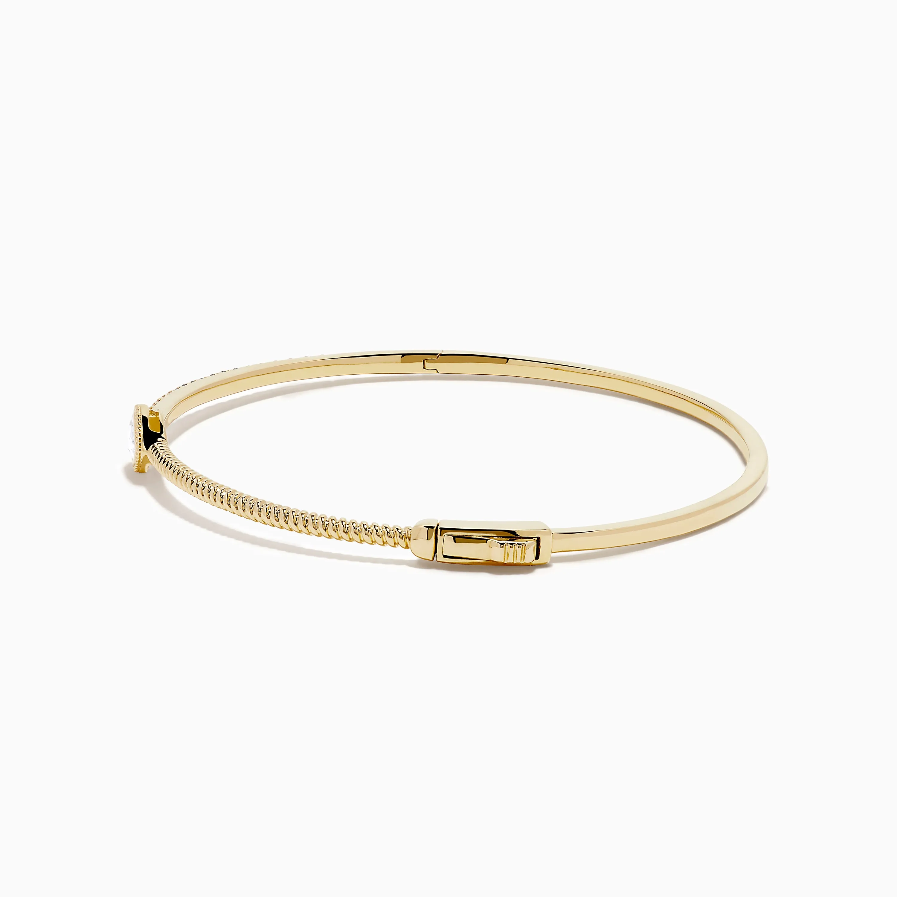 D'Oro 14K Yellow Gold Pear Bezel Diamond Bangle sold by Effy product image thumbnail 4