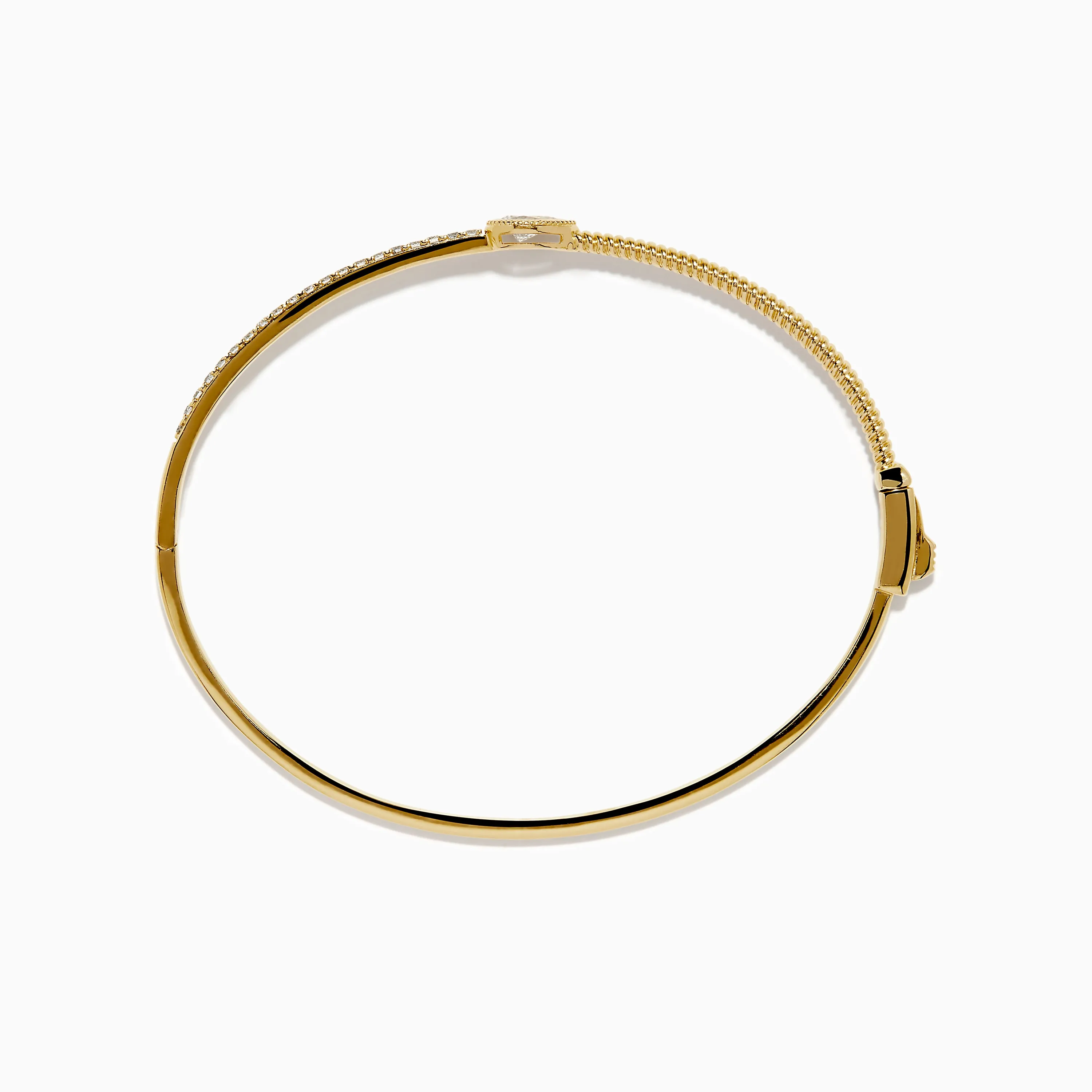 D'Oro 14K Yellow Gold Pear Bezel Diamond Bangle sold by Effy product image thumbnail 3