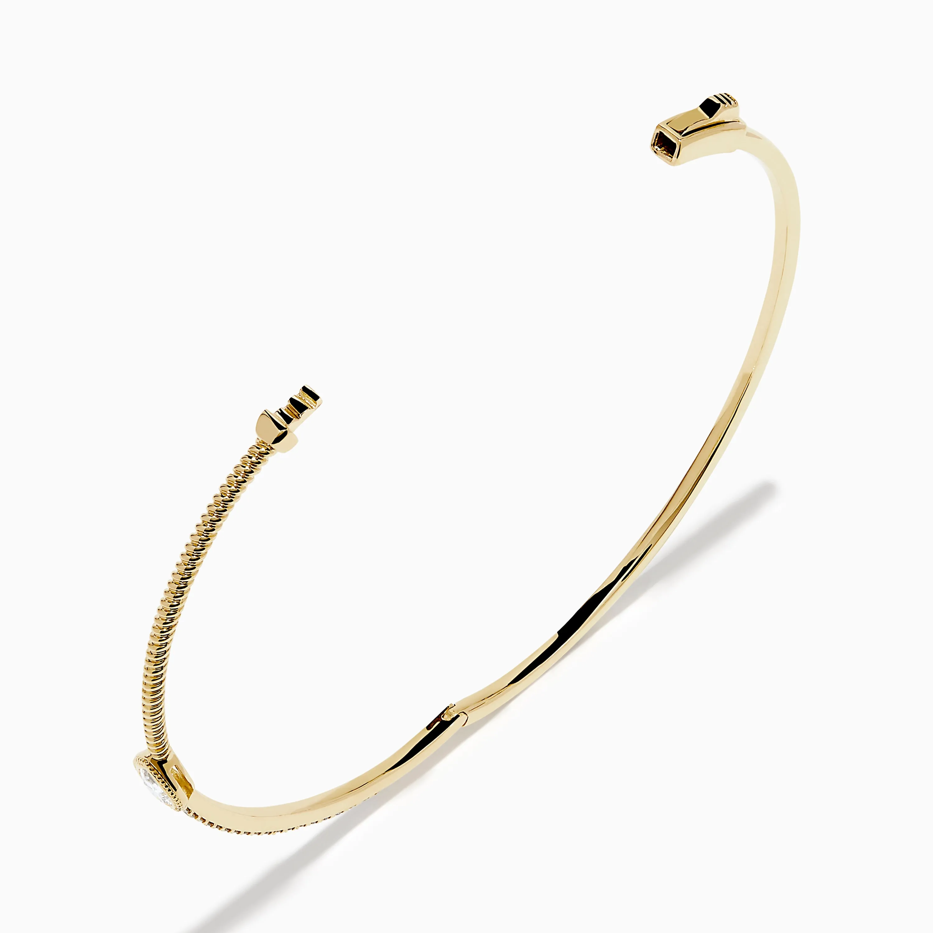 D'Oro 14K Yellow Gold Pear Bezel Diamond Bangle sold by Effy product image thumbnail 2