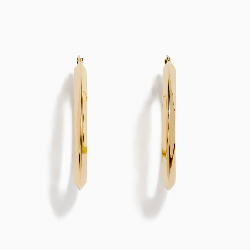 14K Yellow Gold Rhombus Tube Hoop Earrings sold by Effy
