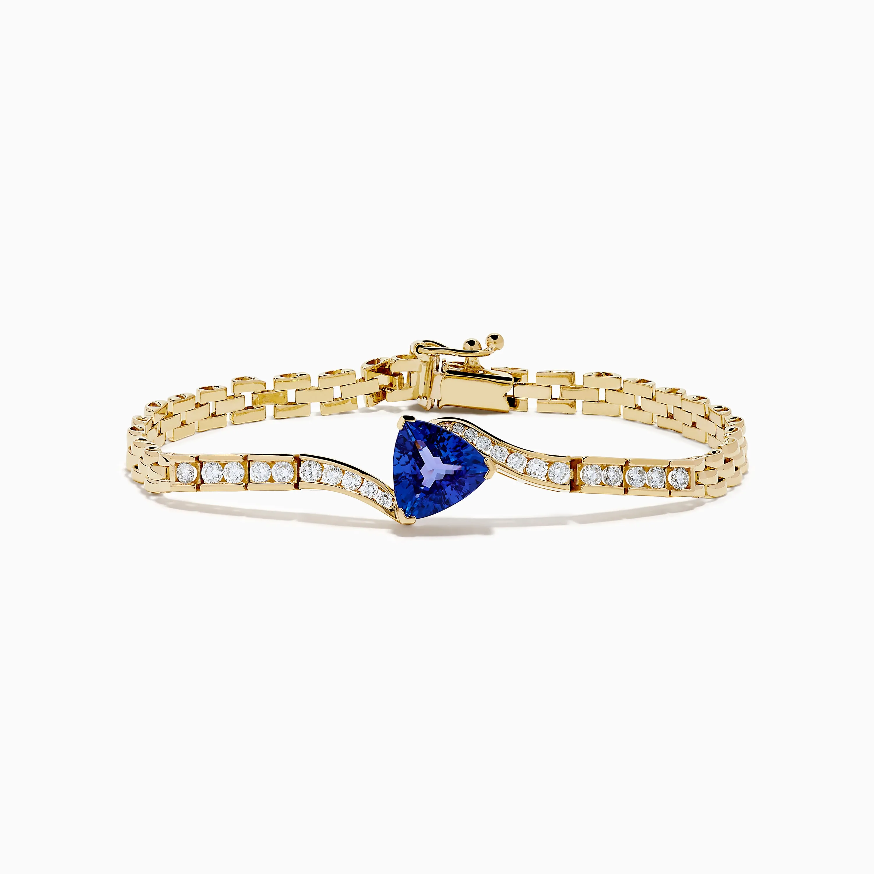 14K Yellow Gold Tanzanite and Diamond Chain Link Bracelet sold by Effy