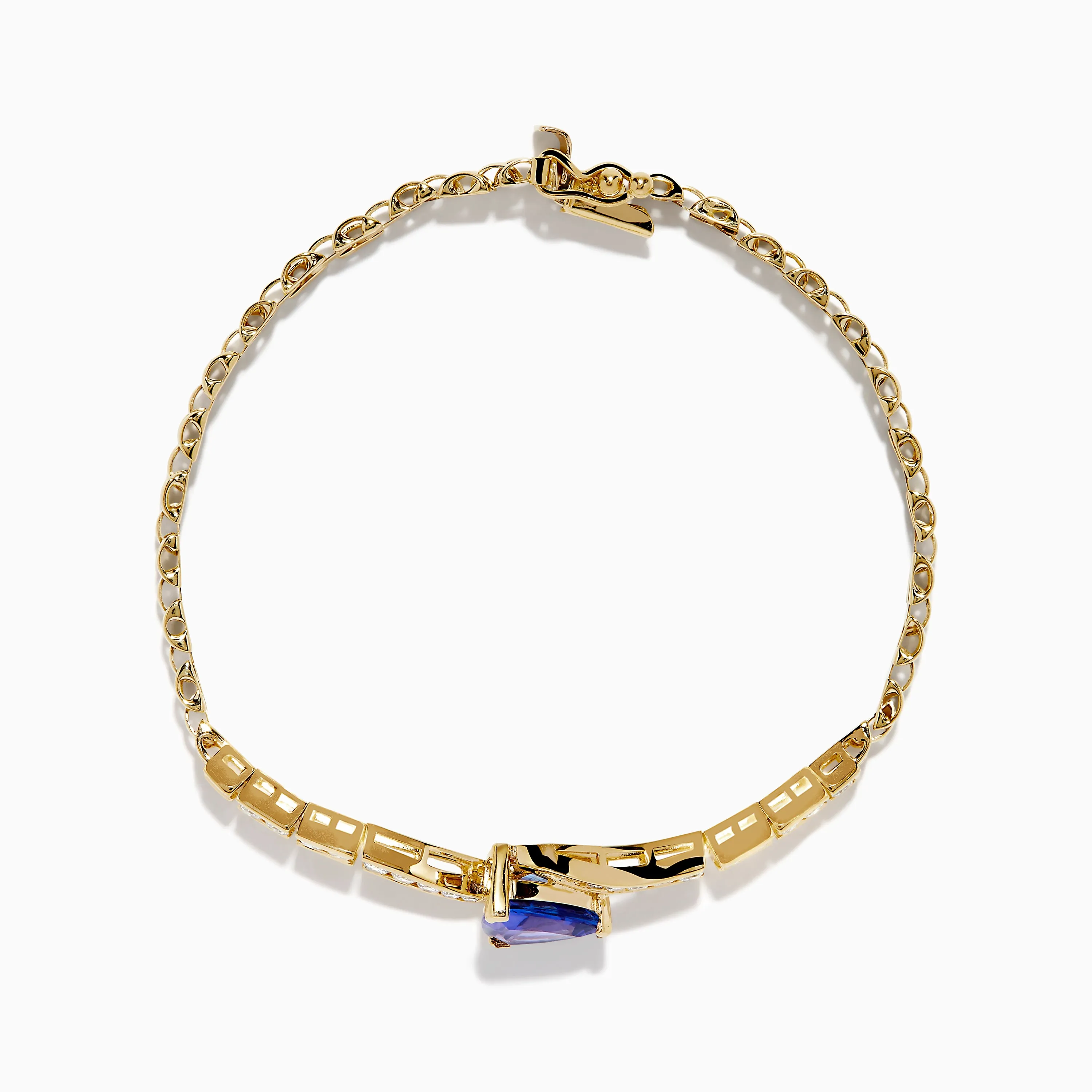 14K Yellow Gold Tanzanite and Diamond Chain Link Bracelet sold by Effy product image thumbnail 3