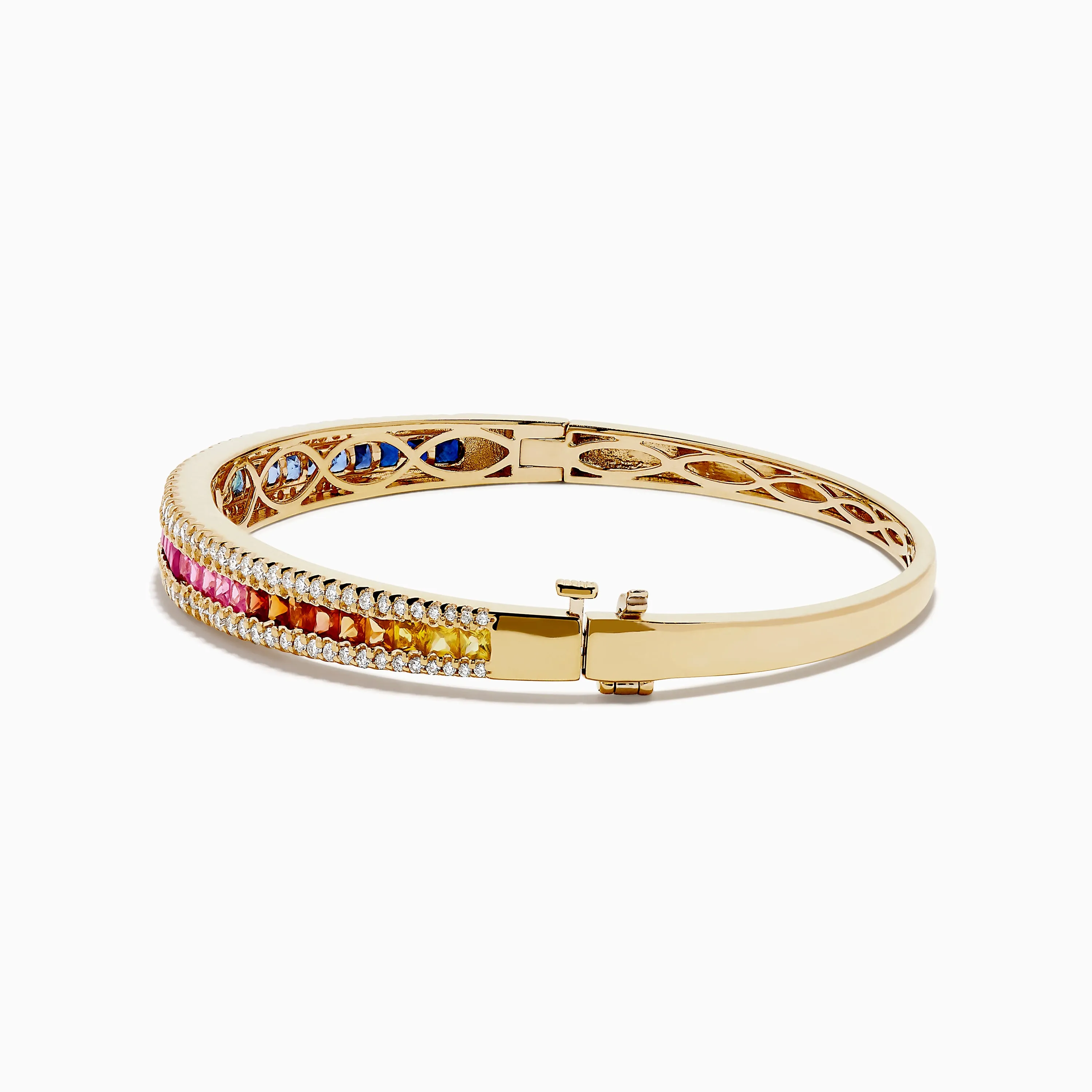 Watercolors 14K Gold Multi Sapphire and Diamond Bangle sold by Effy product image thumbnail 4