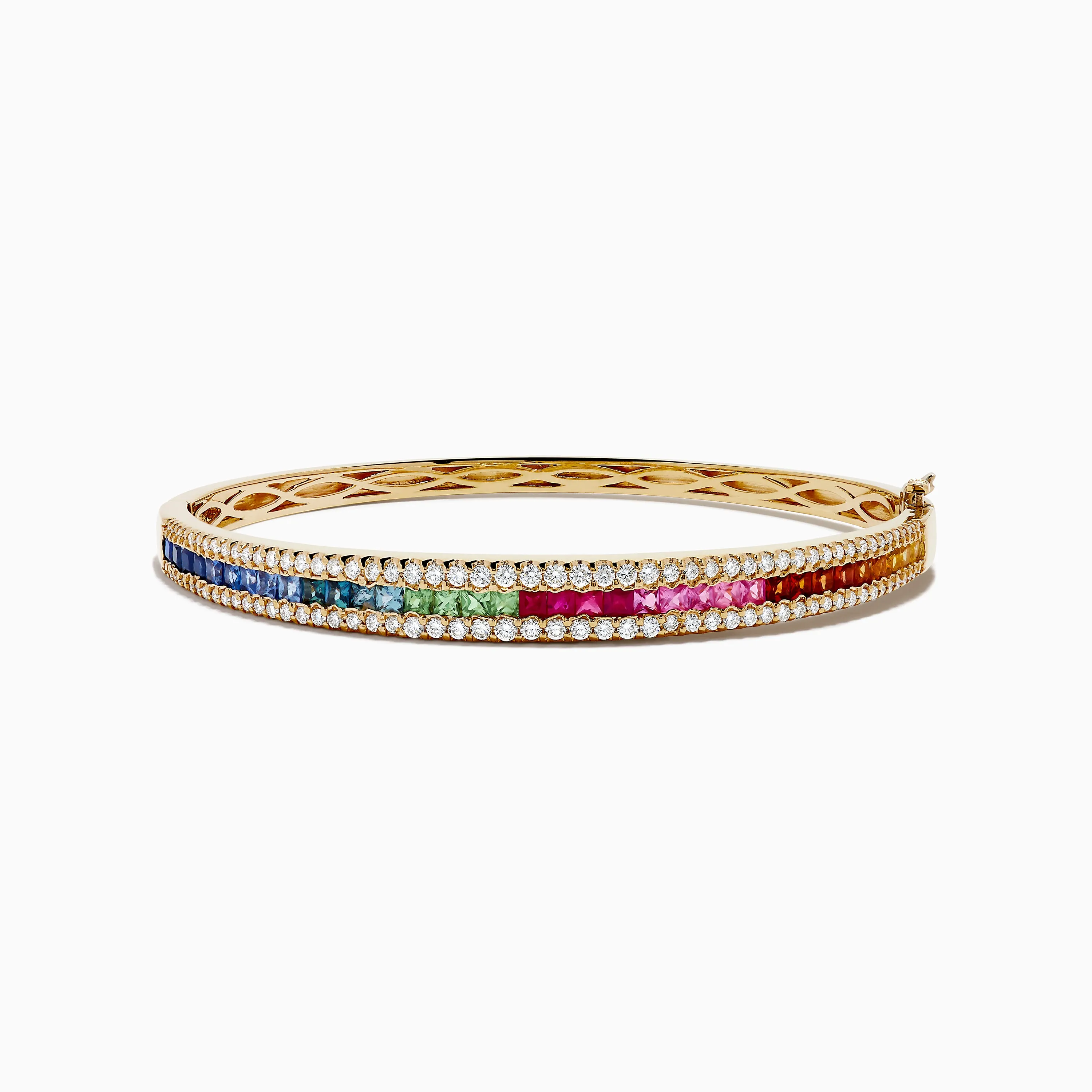 Watercolors 14K Gold Multi Sapphire and Diamond Bangle sold by Effy