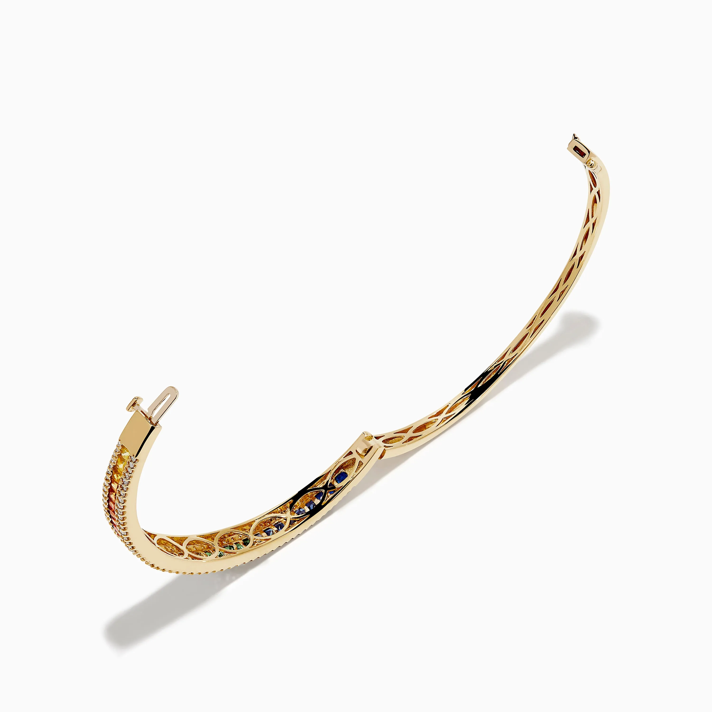 Watercolors 14K Gold Multi Sapphire and Diamond Bangle sold by Effy product image thumbnail 2