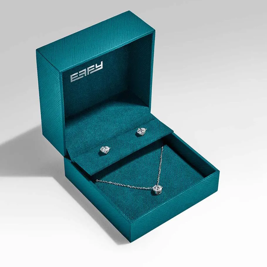 Lab Grown Diamond Earring and Necklace Set in 14K White Gold sold by Effy product image thumbnail 2