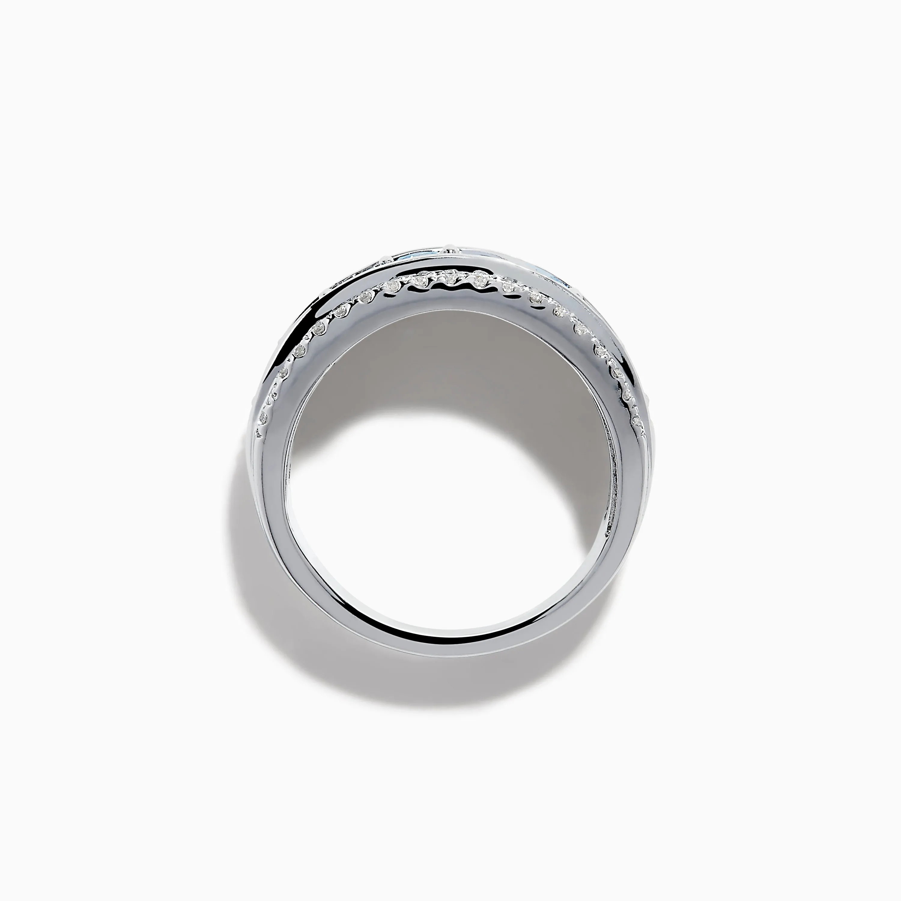 Lab Grown Blue and White Diamond Statement Ring in 14K White Gold sold by Effy product image thumbnail 3