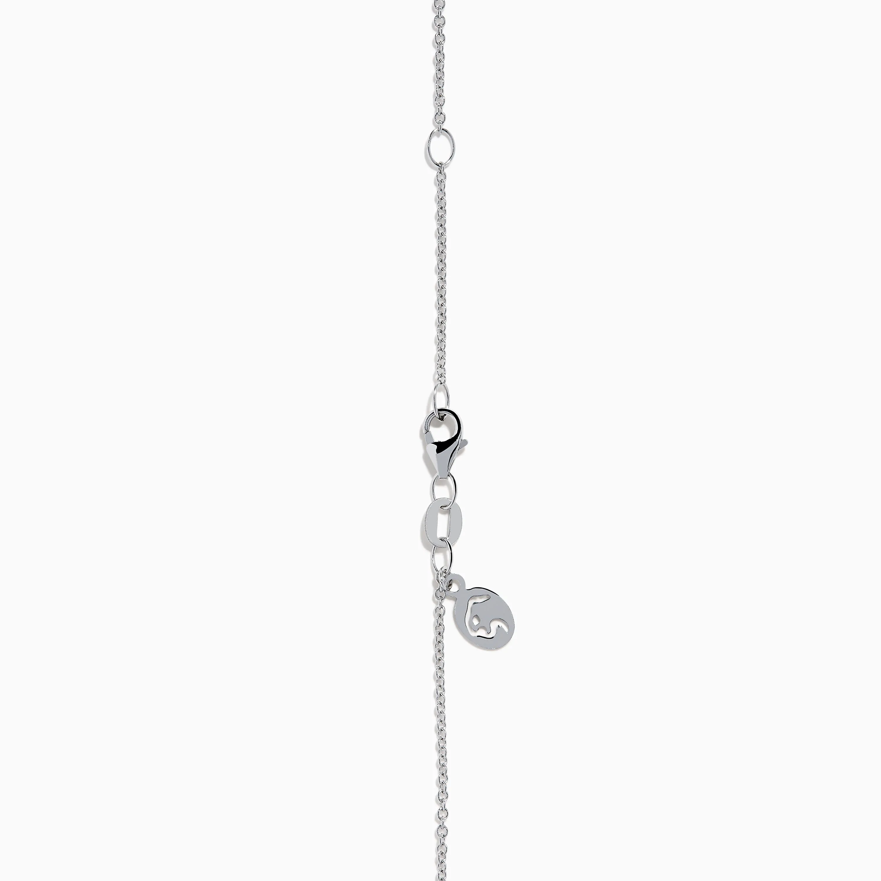 Lab Grown Pear Solitaire Blue Diamond Collarbone Necklace in 14K White Gold sold by Effy product image thumbnail 4