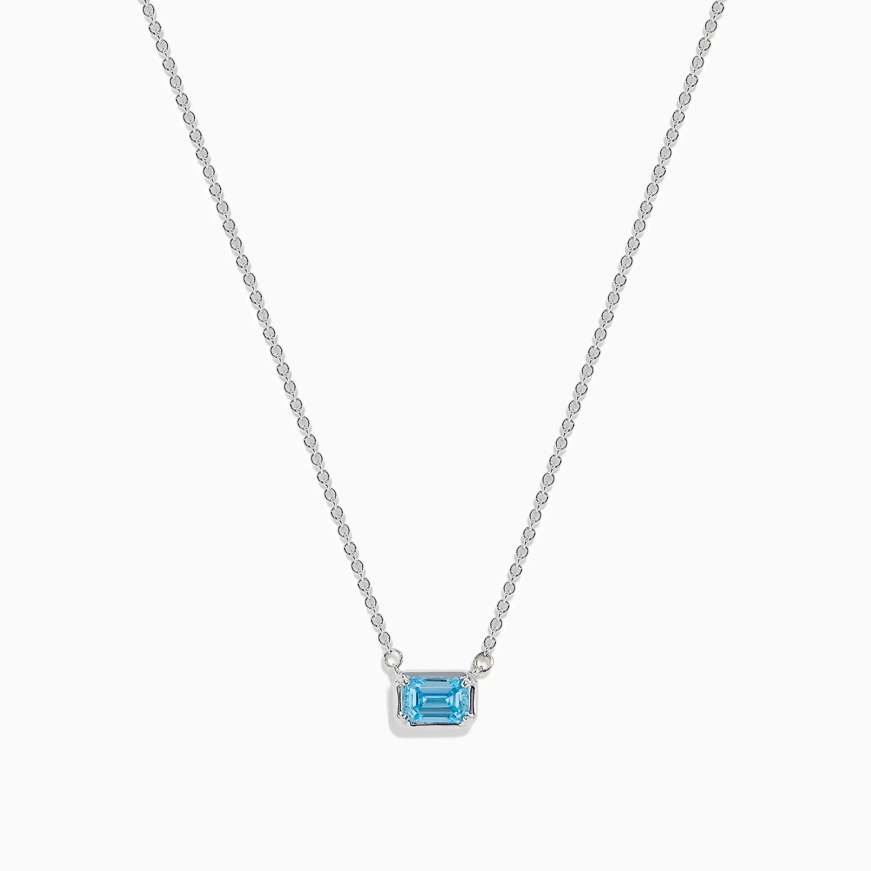 Lab Grown Blue Diamond Necklace in 14K White Gold sold by Effy