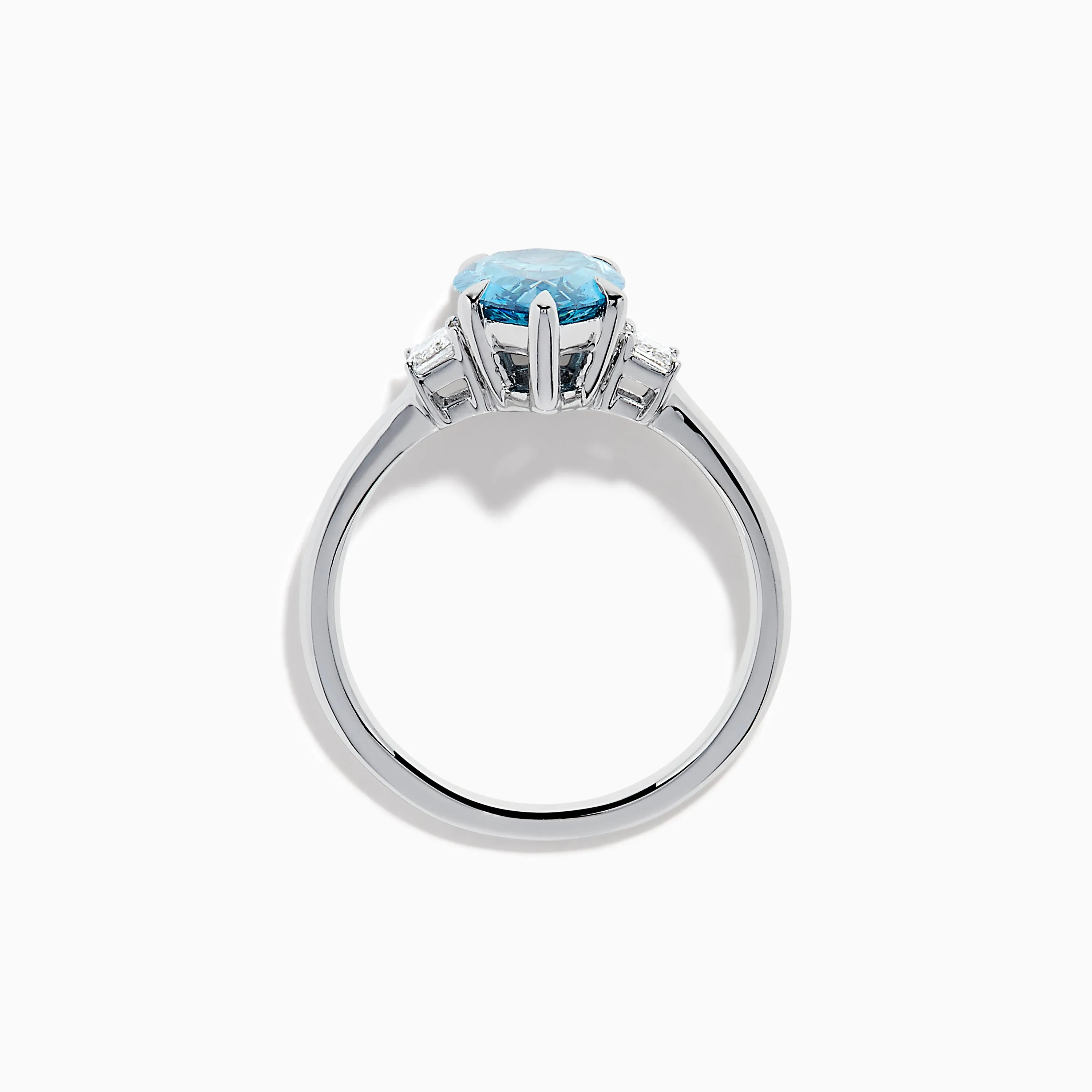 Lab Grown Blue and White Diamond 3-Stone Ring in 14K White Gold sold by Effy product image thumbnail 3