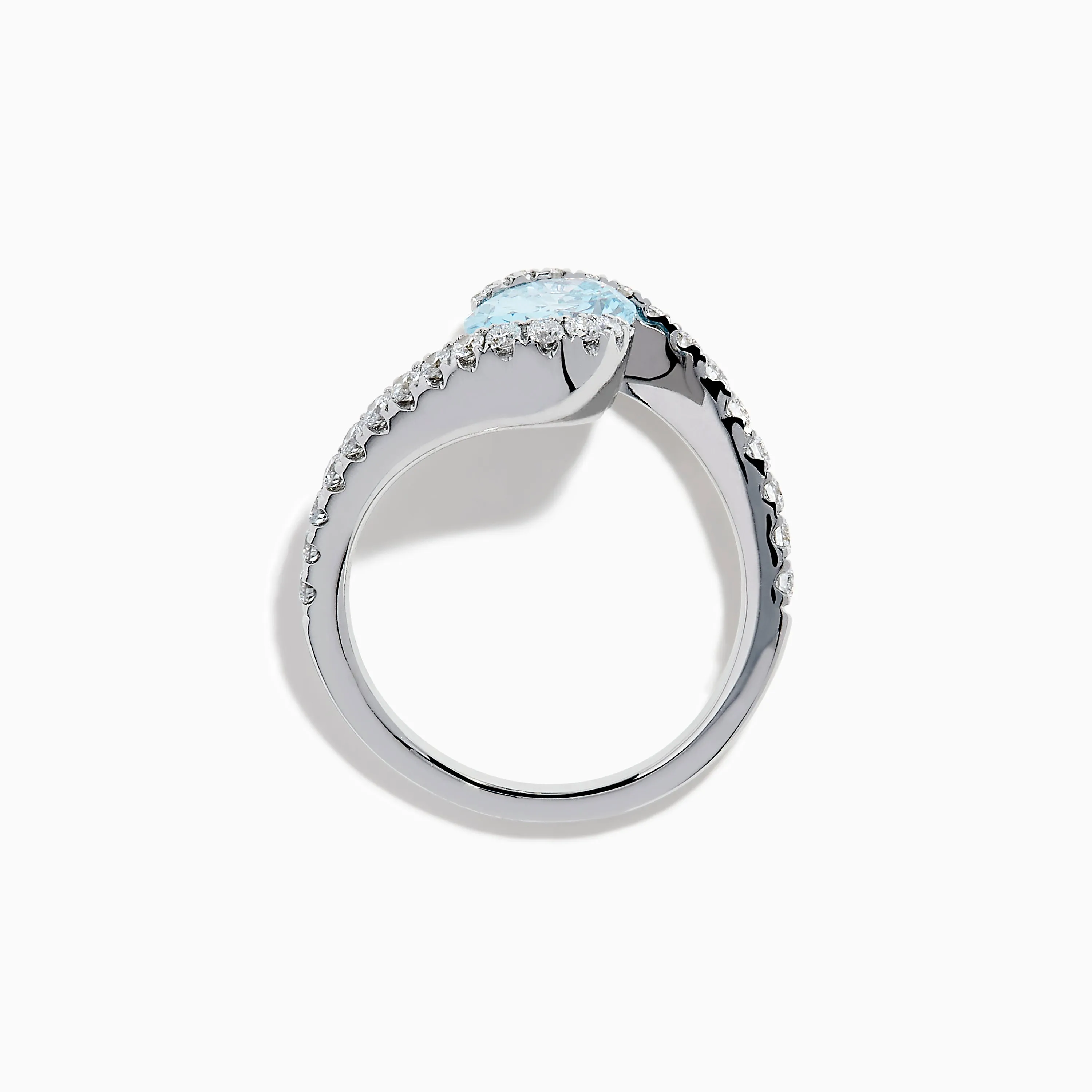 Lab Grown Blue and White Diamond Connect Ring in 14K White Gold sold by Effy product image thumbnail 3