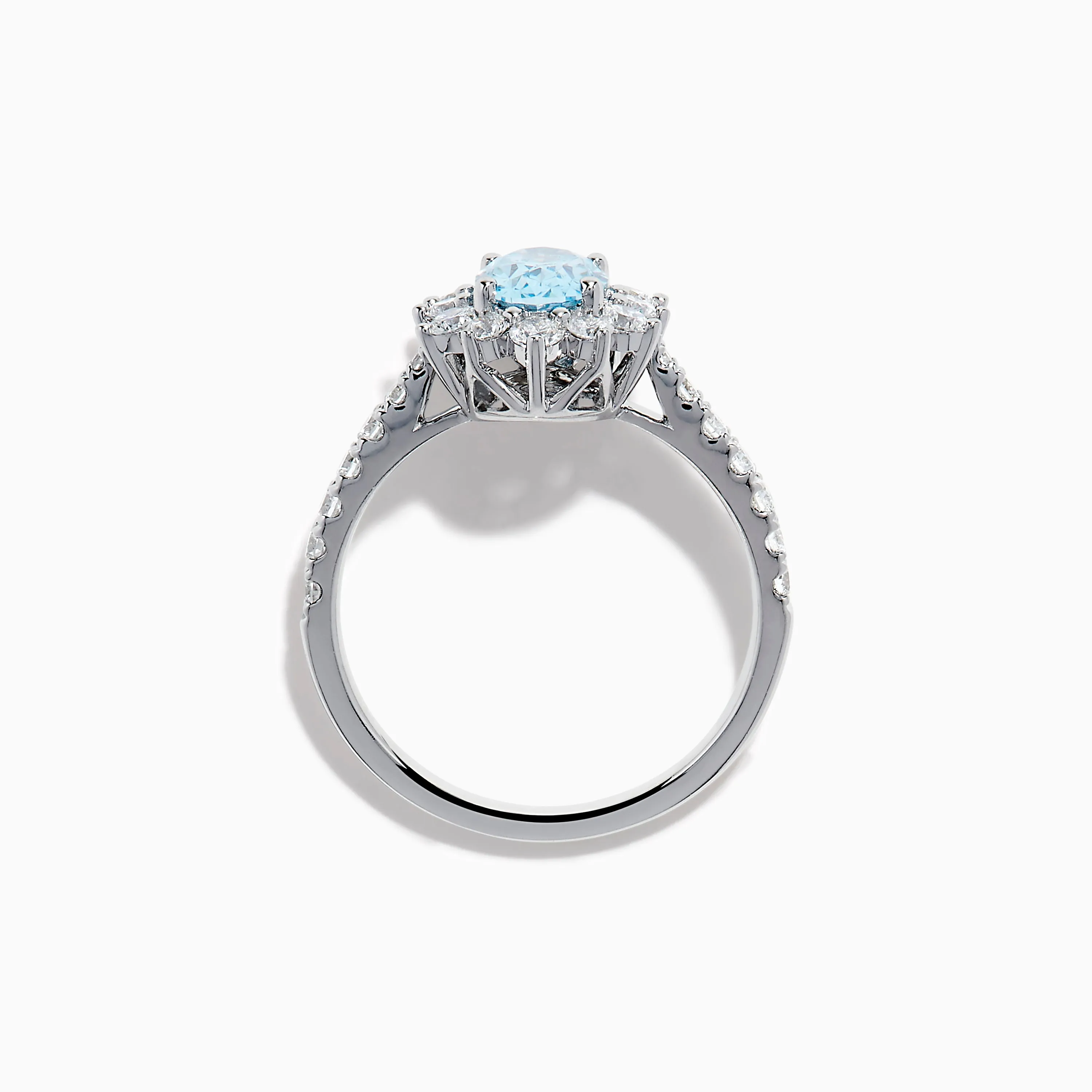 Lab Grown Blue and White Diamond Halo Ring in 14K White Gold sold by Effy product image thumbnail 3