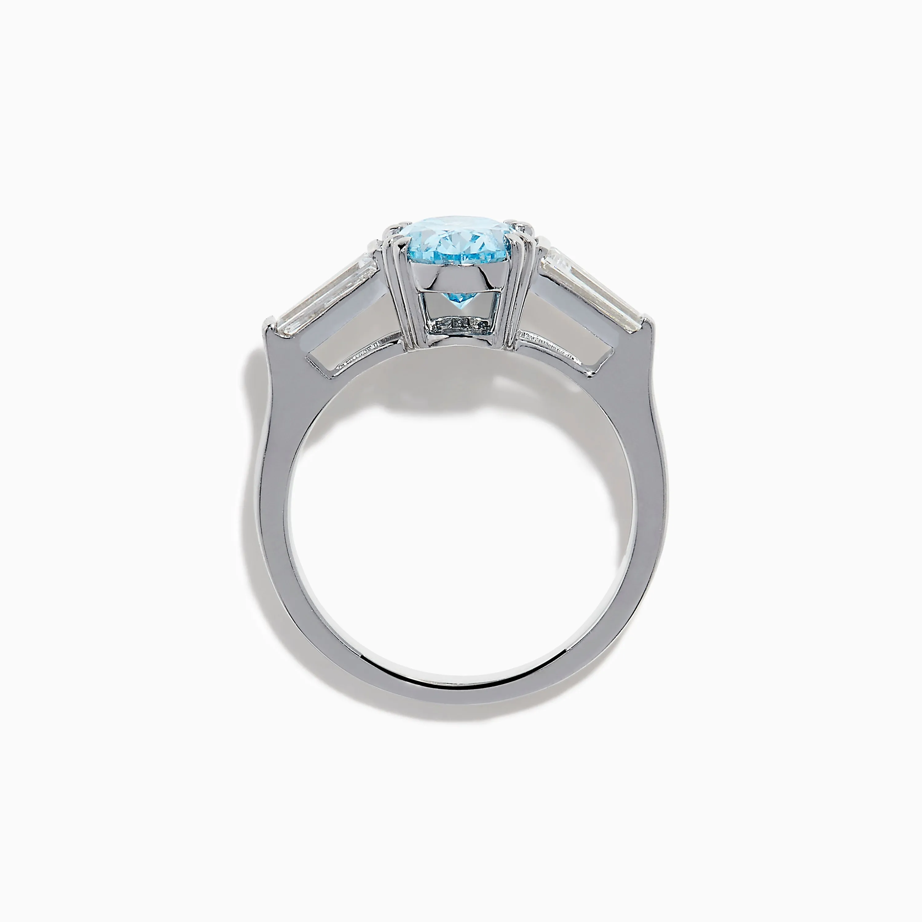 Lab Grown Blue and White Diamond 3-Stone Ring in 14K White Gold sold by Effy product image thumbnail 3