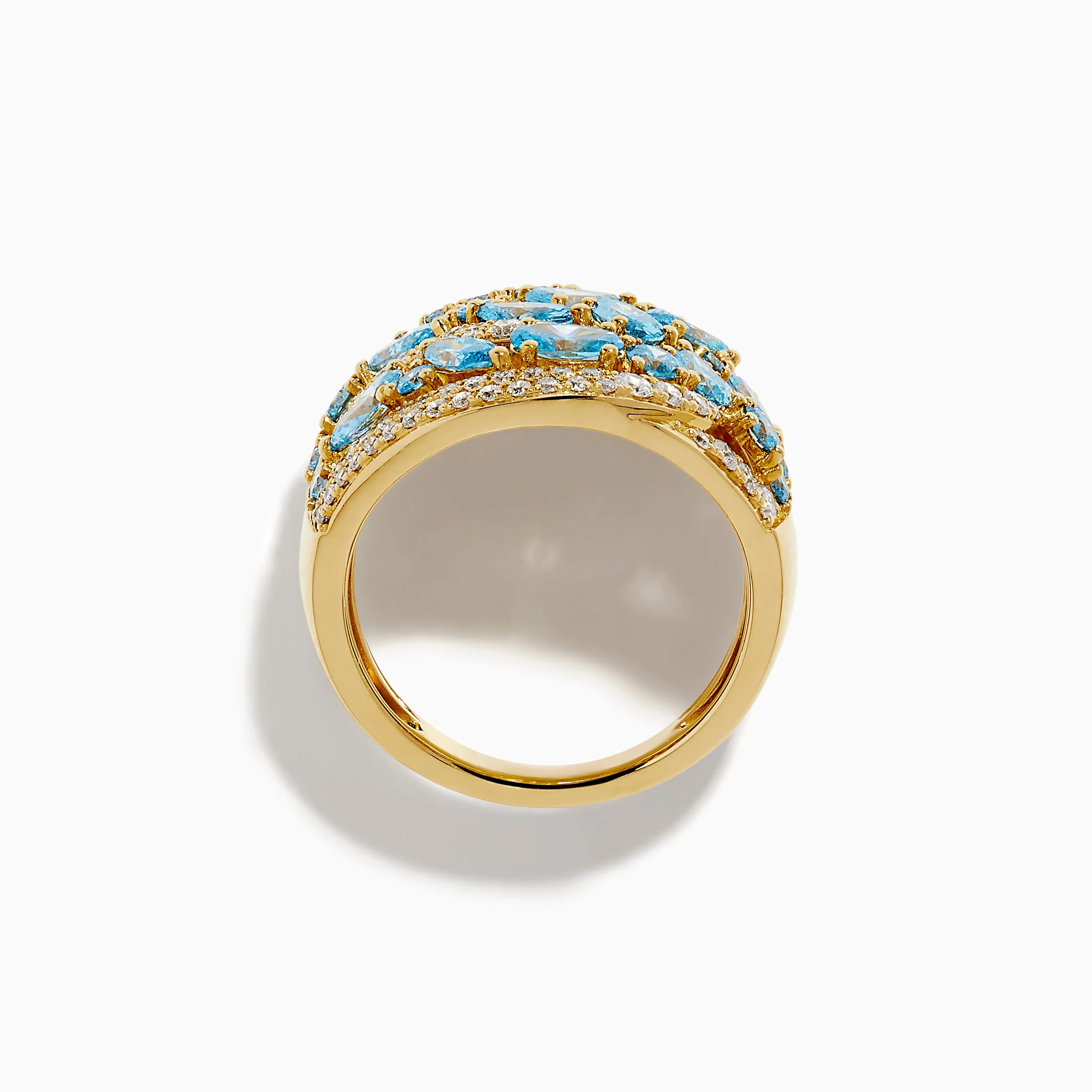 Lab Grown Blue and White Diamond Statement Ring in 14K Yellow Gold sold by Effy product image thumbnail 3