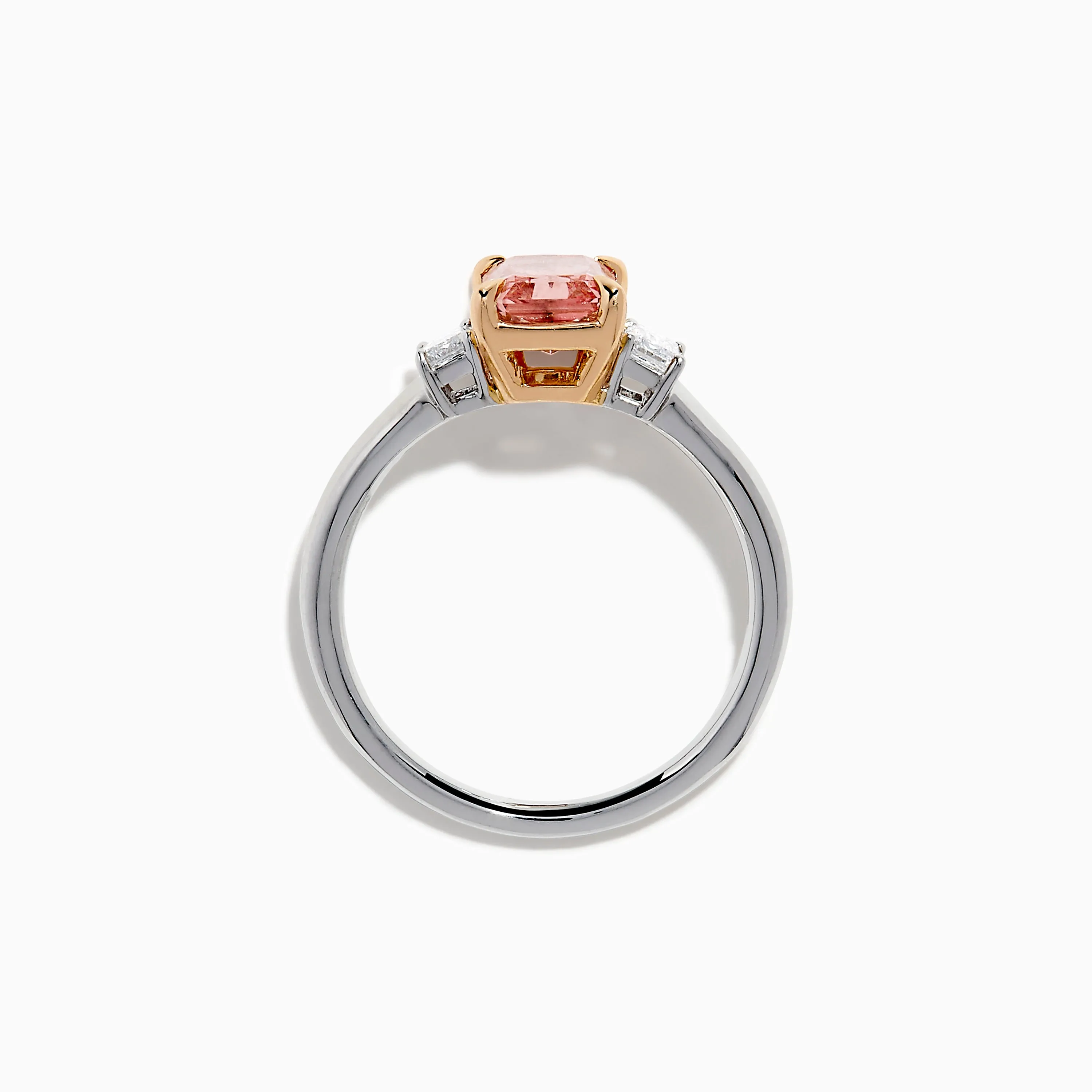 Lab Grown Pink and White Diamond 3 Stone Ring in 14K White Gold sold by Effy product image thumbnail 3