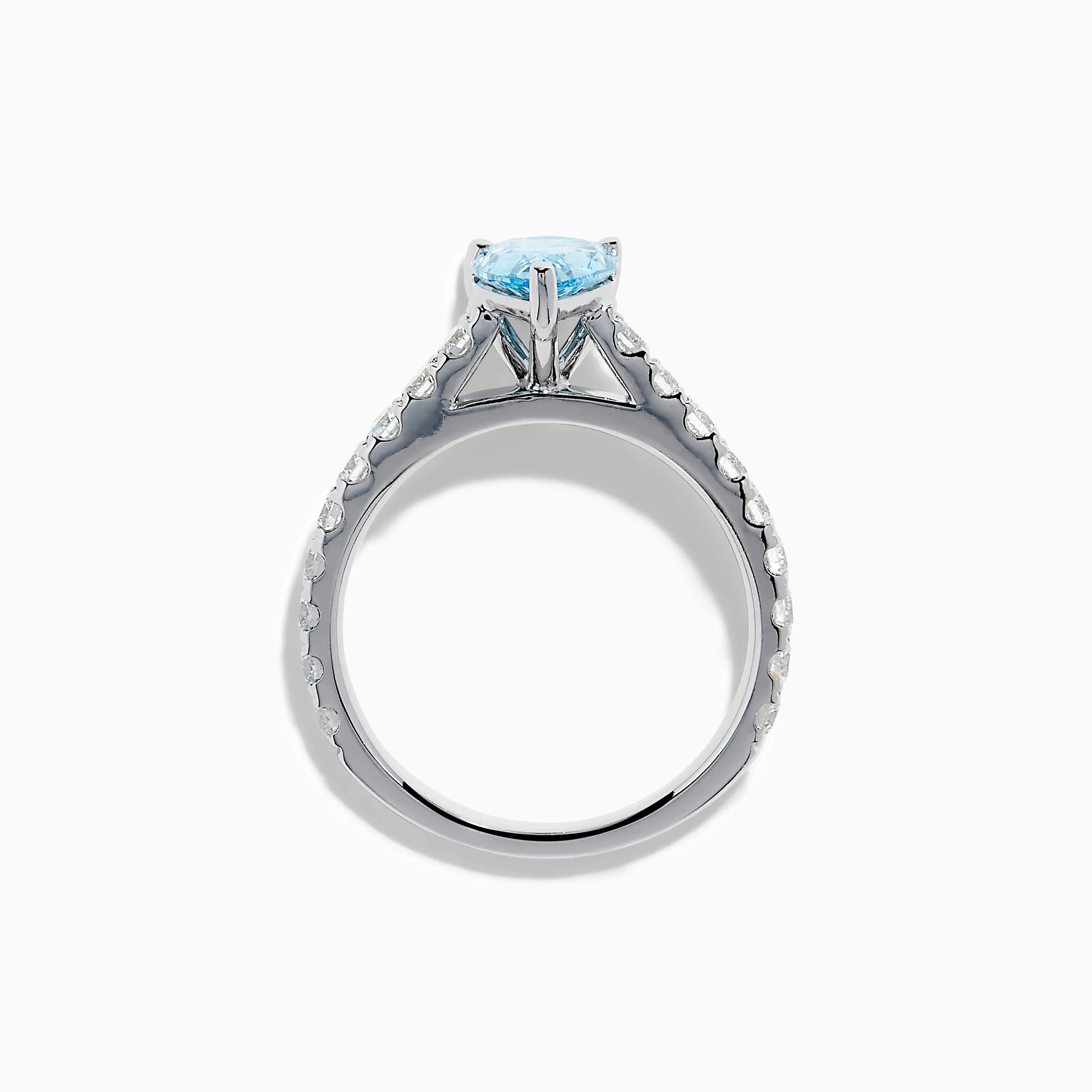 Lab Grown Blue Diamond Solitaire Pear Ring in 14K White Gold sold by Effy product image thumbnail 3