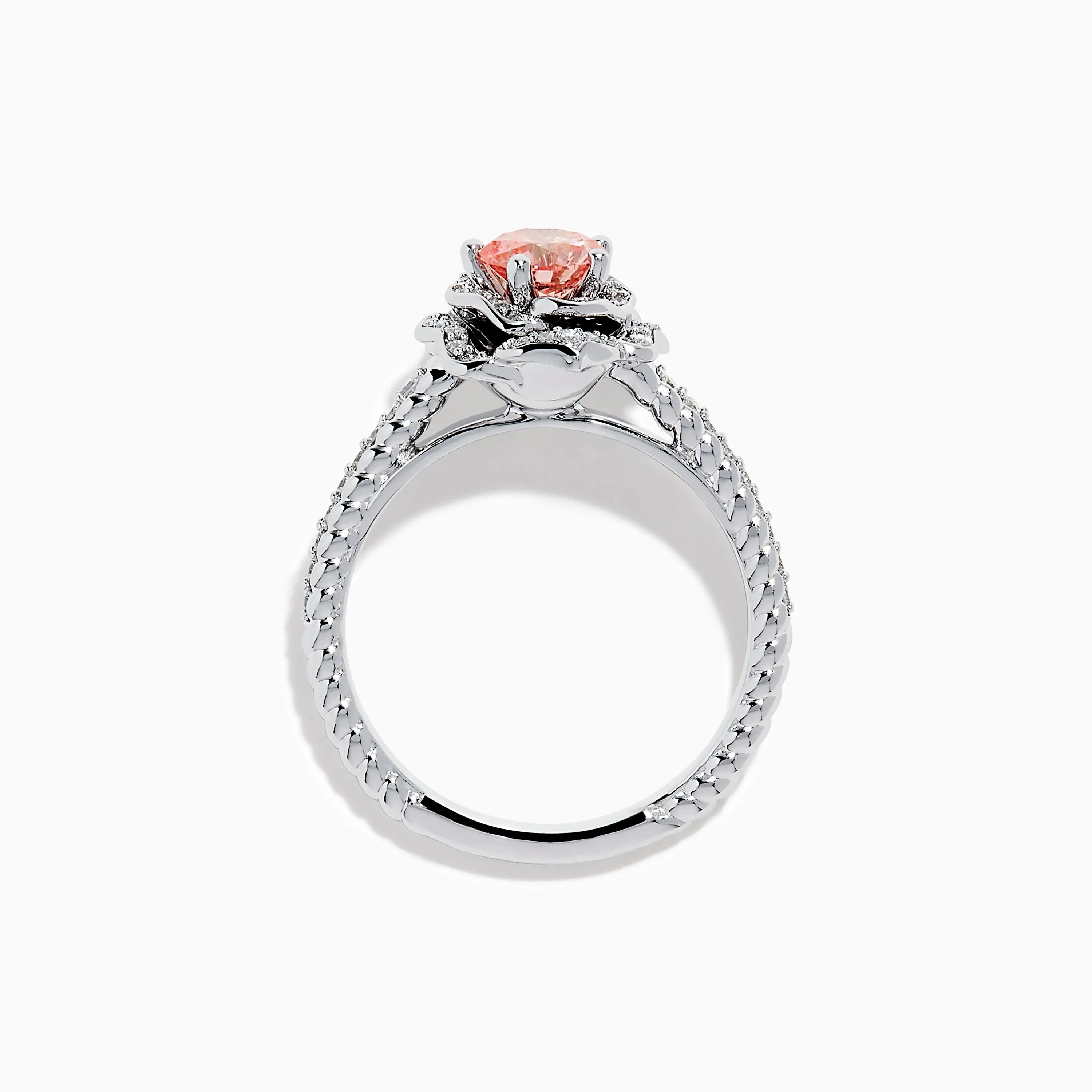 Lab Grown Pink and White Diamond Rose Ring in 14K White Gold sold by Effy product image thumbnail 3