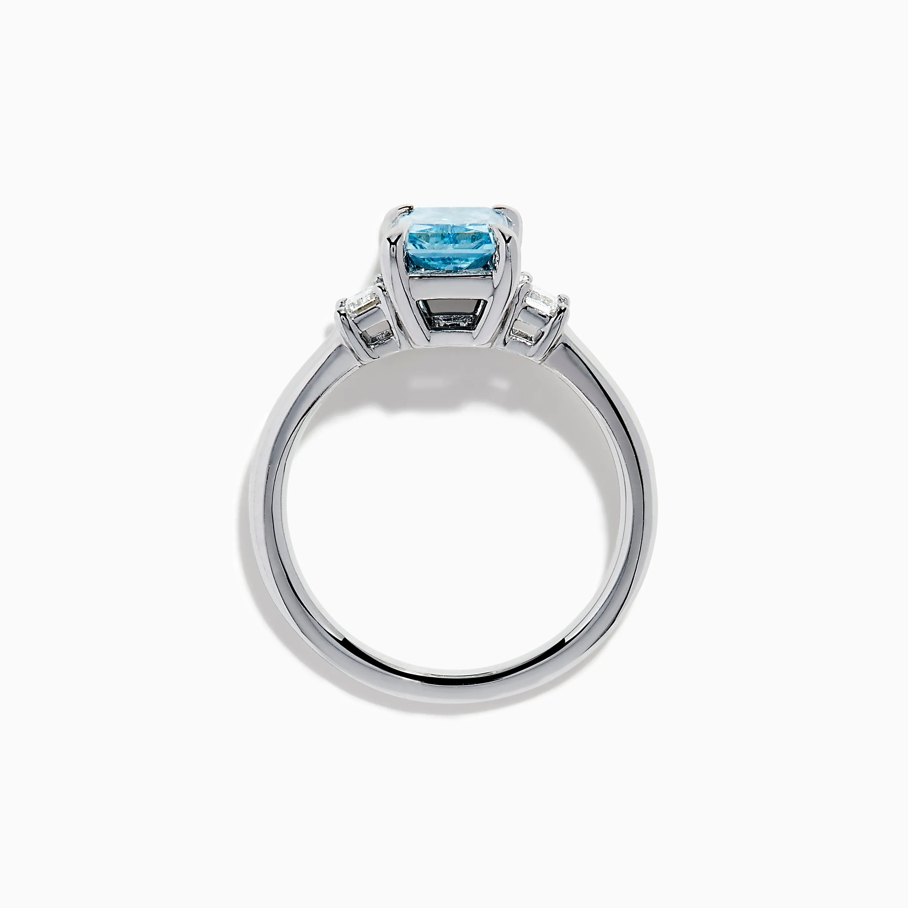 Lab Grown Blue Diamond 3-Stone Ring in 14K White Gold sold by Effy product image thumbnail 3
