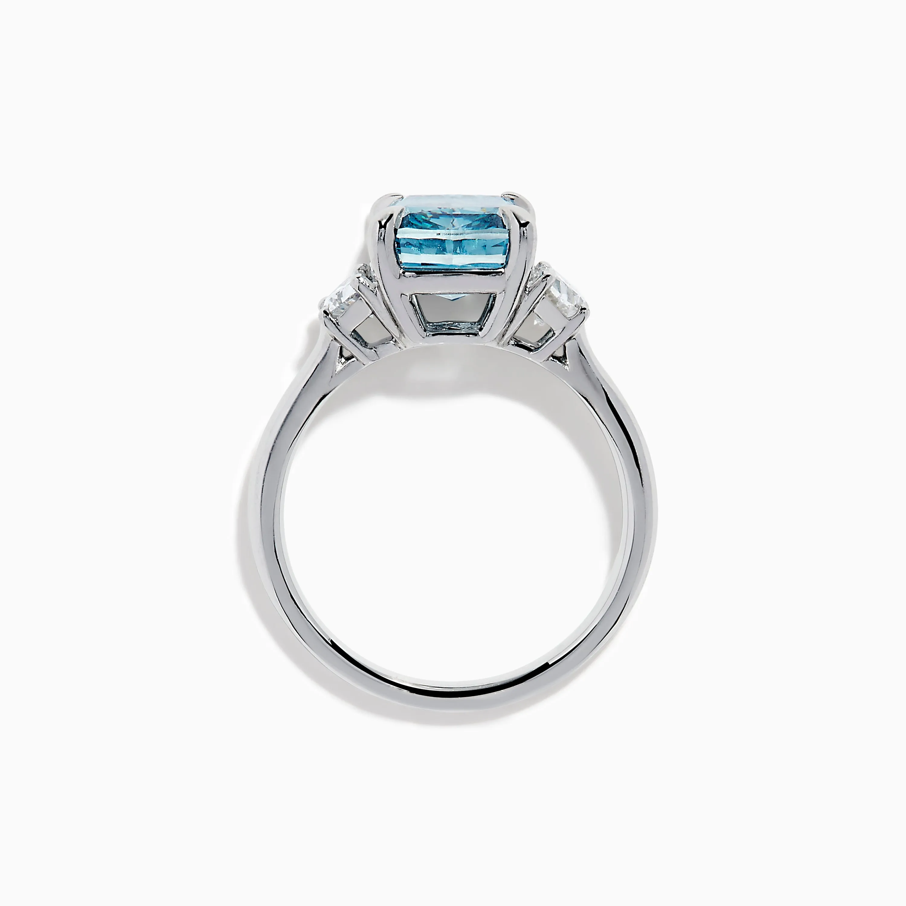Lab Grown Blue and White Diamond 3-Stone Ring in 14K White Gold sold by Effy product image thumbnail 3