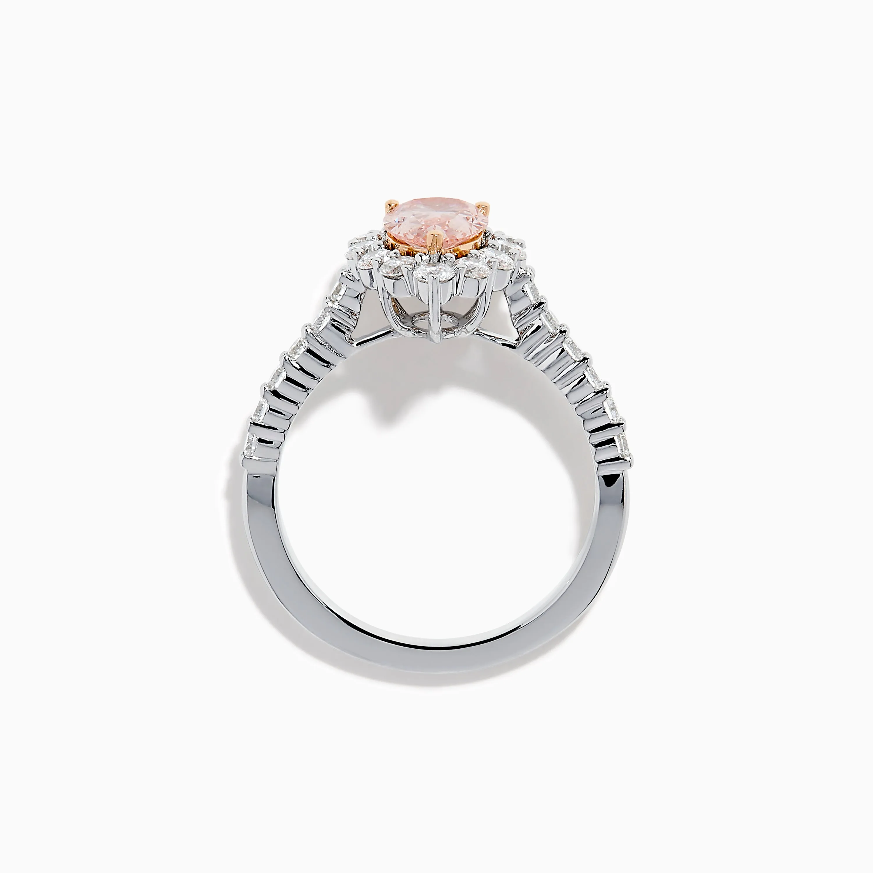 Lab Grown Pink and White Diamond Halo Ring in 14K Two Tone Gold sold by Effy product image thumbnail 3