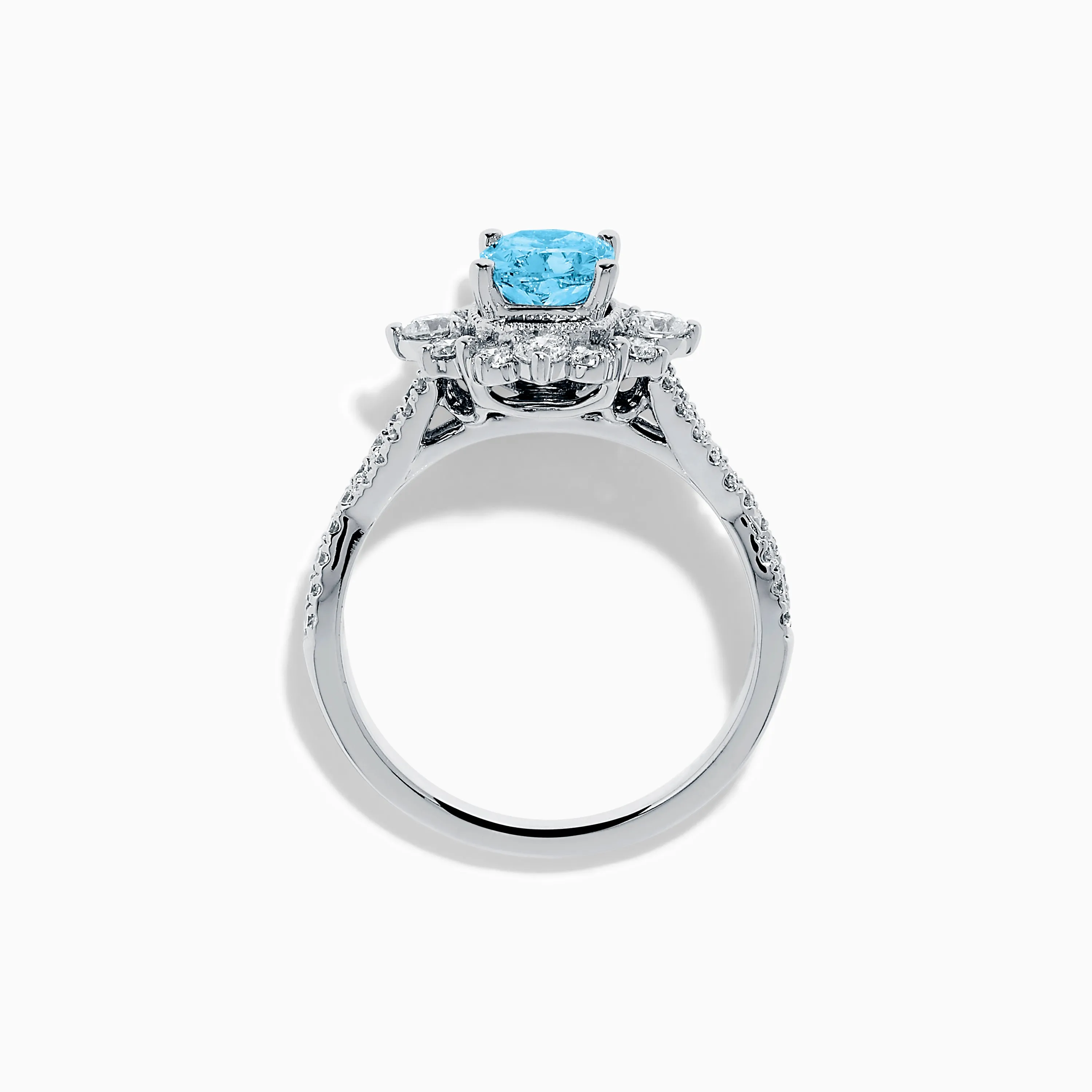 Lab Grown Blue and White Diamond Ring in 14K White Gold sold by Effy product image thumbnail 3