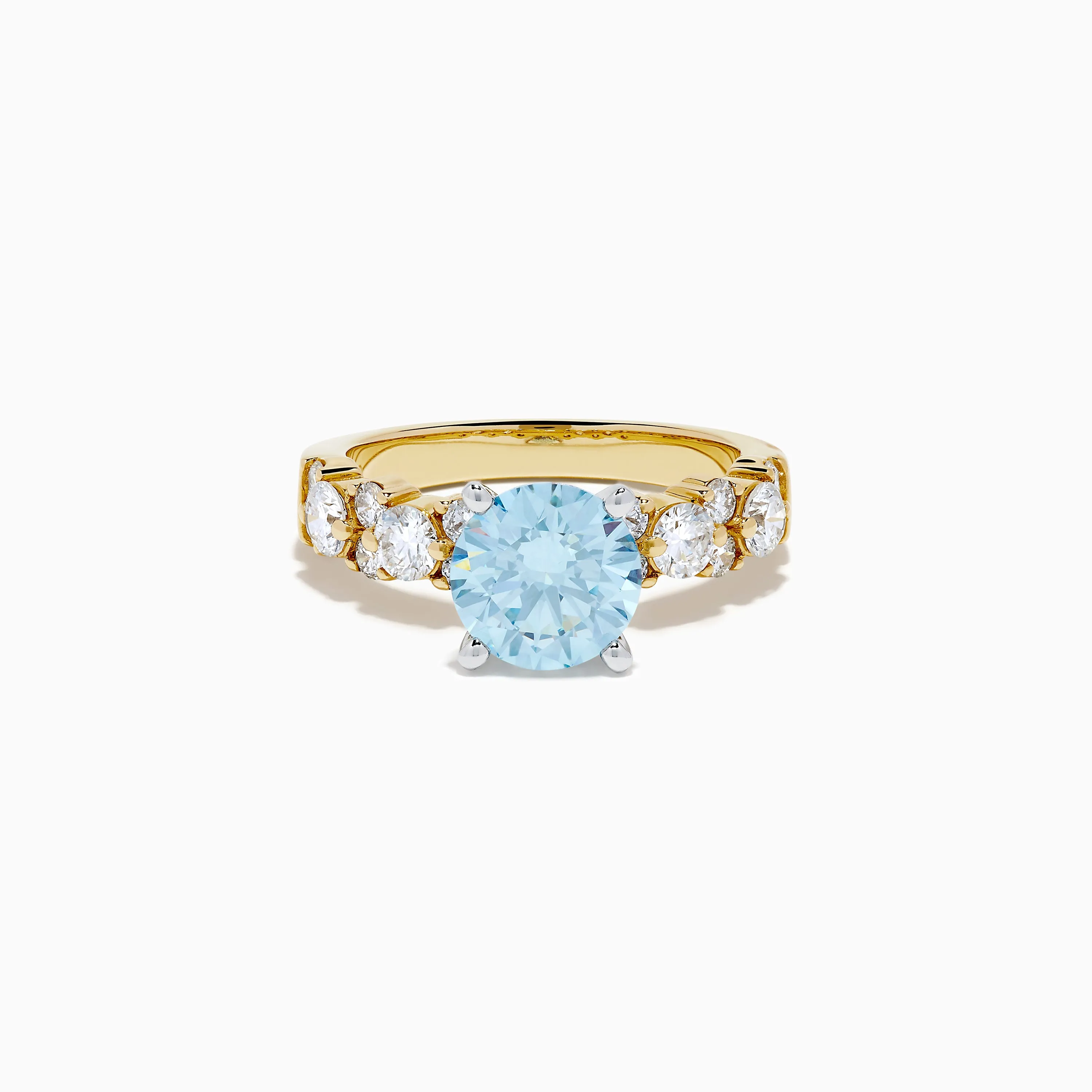 Lab Grown Blue and White Diamond Ring in 14K Yellow Gold sold by Effy