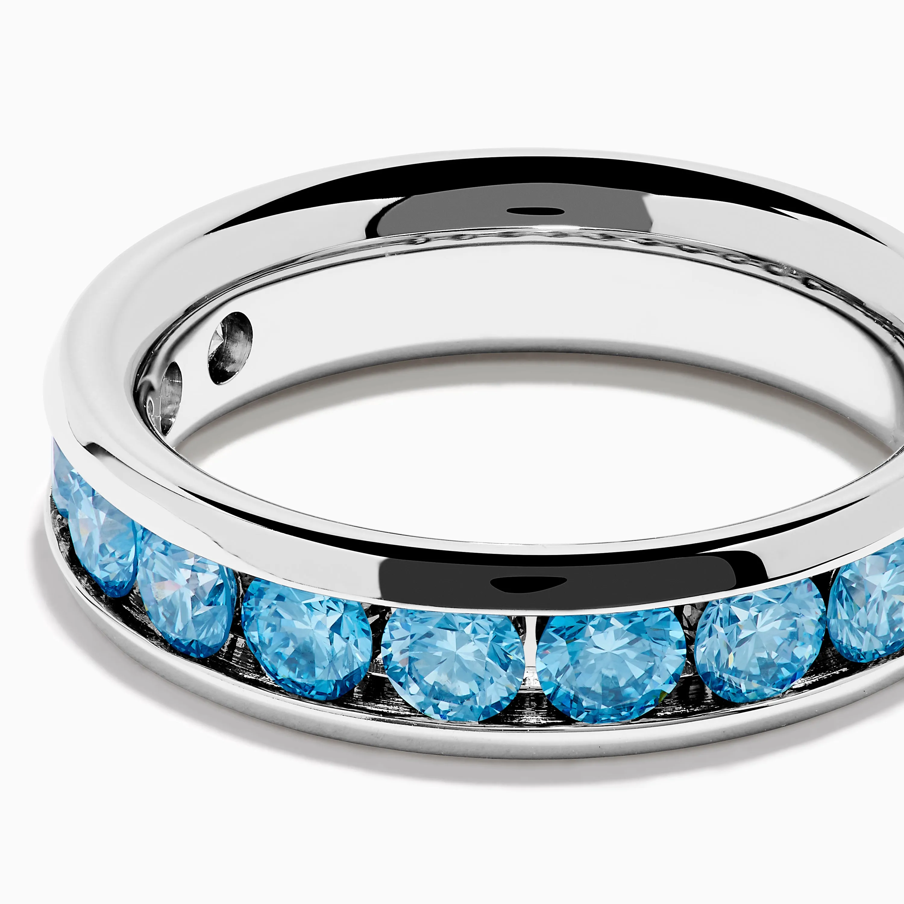 Lab Grown Blue Diamond Channel Set Band in 14K White Gold sold by Effy product image thumbnail 2