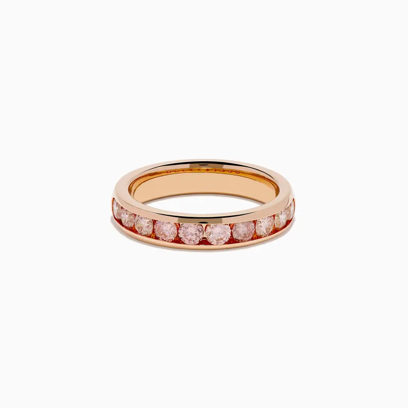 Lab Grown Pink Diamond Channel Set Band in 14K Rose Gold sold by Effy
