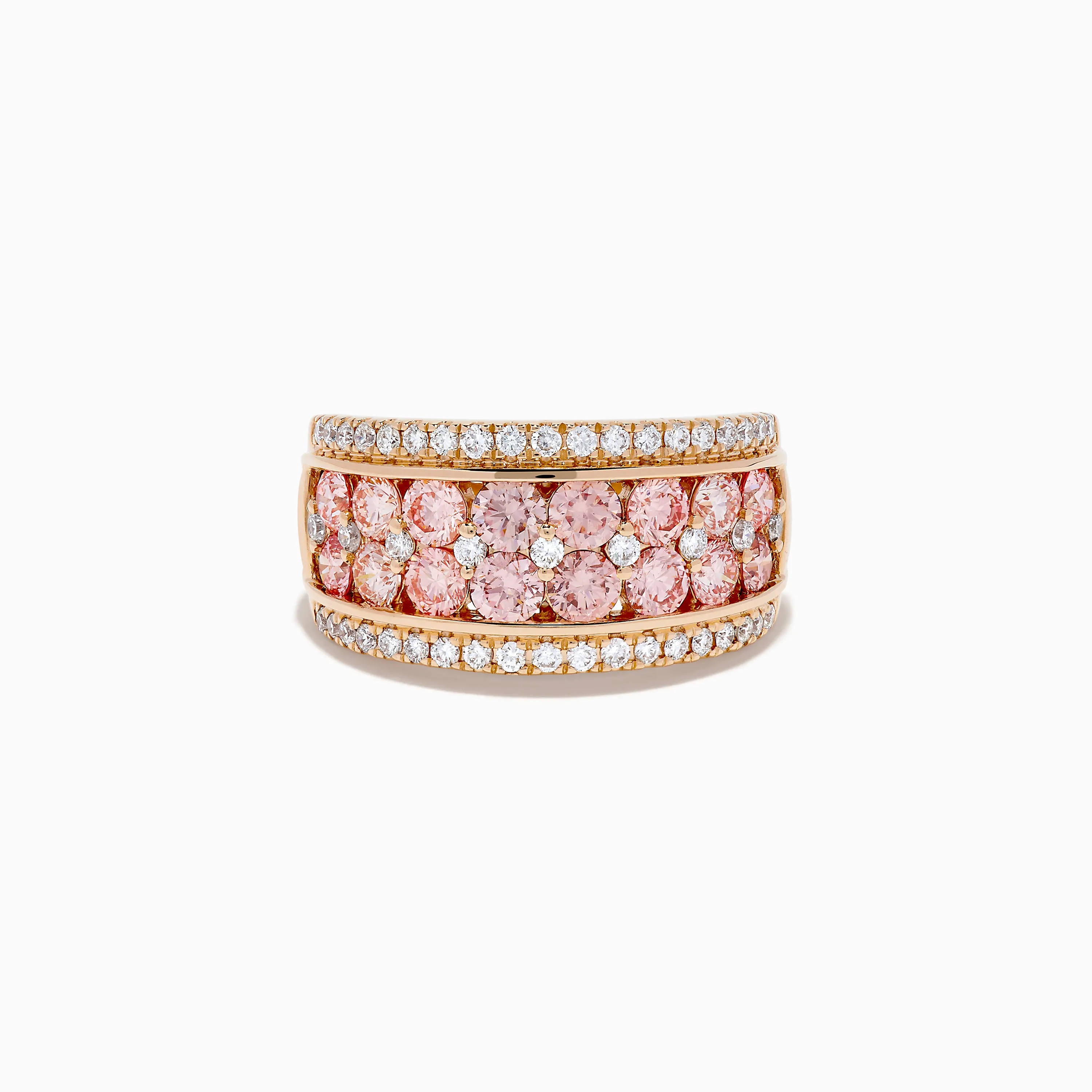 Lab Grown Pink and White Diamond Statement Ring in 14K Rose Gold sold by Effy