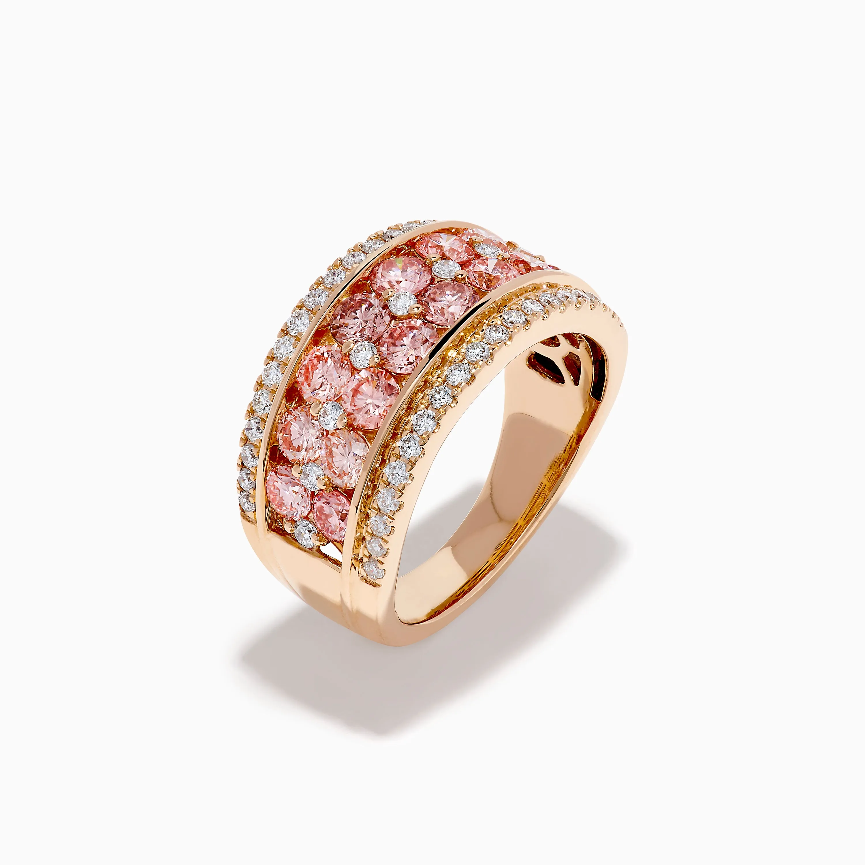 Lab Grown Pink and White Diamond Statement Ring in 14K Rose Gold sold by Effy product image thumbnail 4