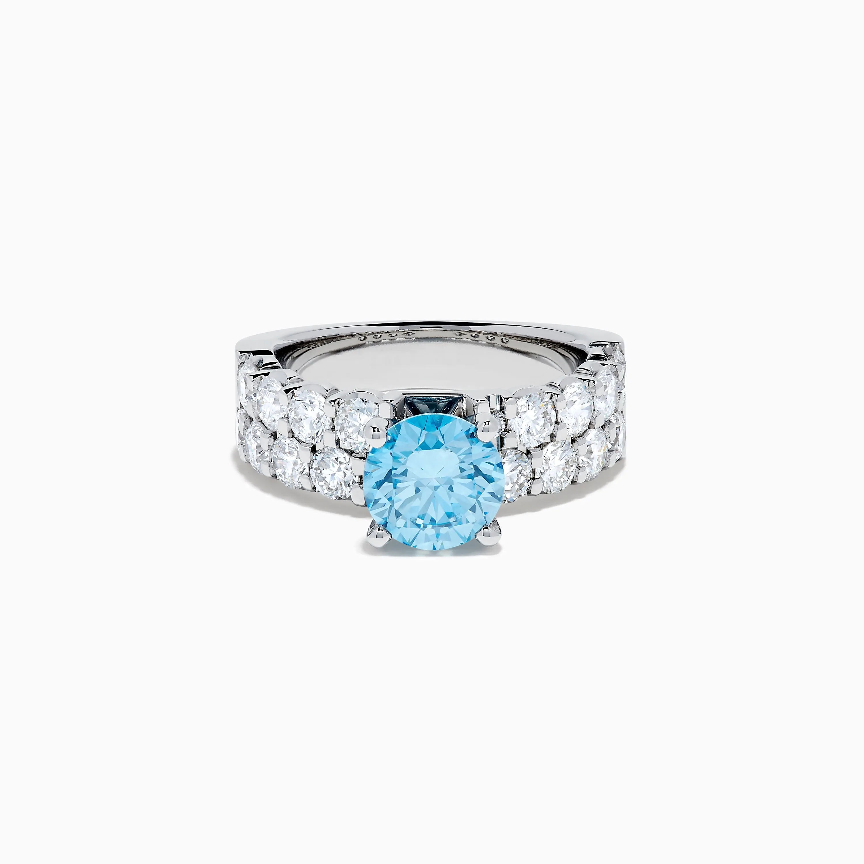 Lab Grown Blue Diamond Round Brilliant Solitaire Ring in 14K White Gold sold by Effy