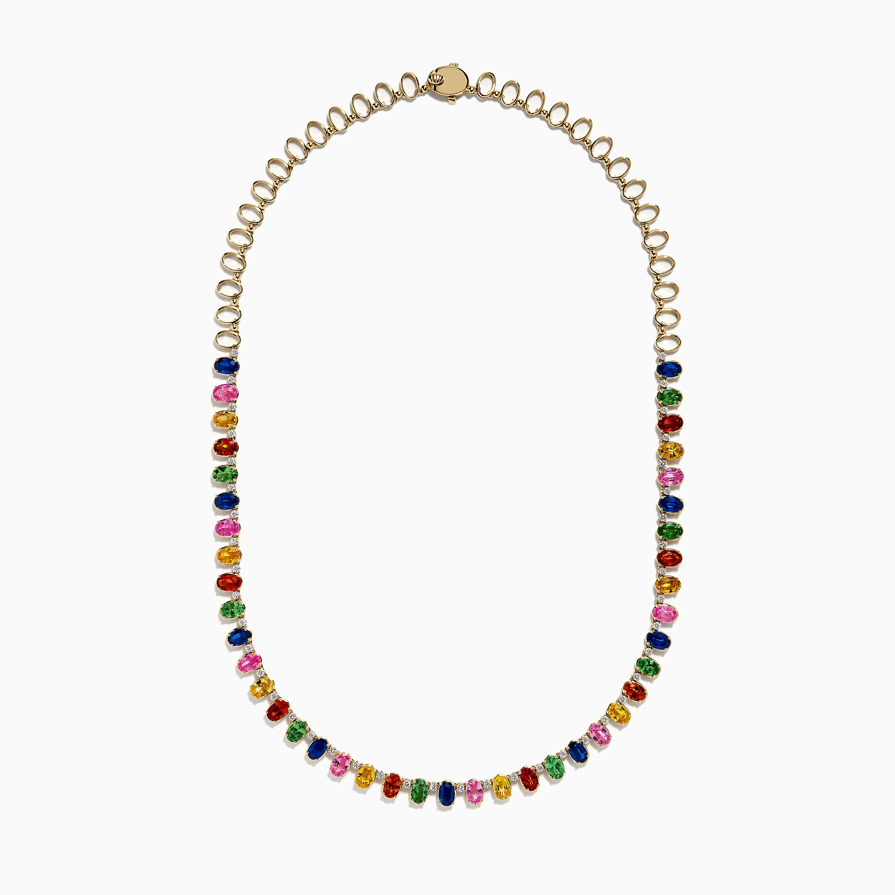 Watercolor 14K Yellow Gold Multi Sapphire and Diamond Necklace sold by Effy product image thumbnail 3