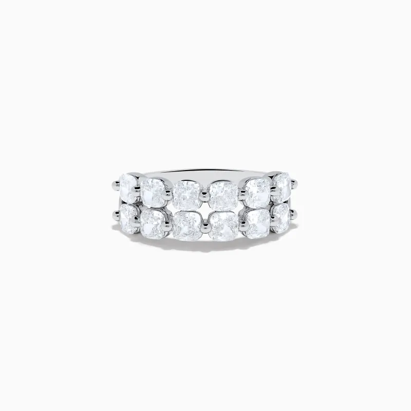 Lab Grown Diamond Double Row Cushion Band in 14K White Gold sold by Effy