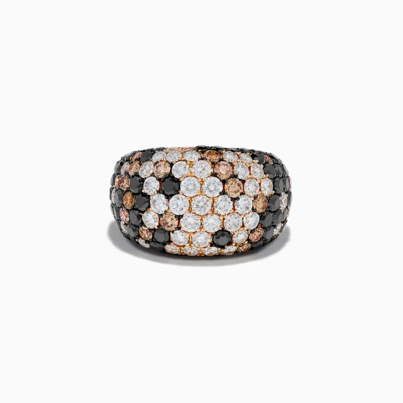 14K Rose Gold Black, White and Espresso Wide Dome Ring sold by Effy