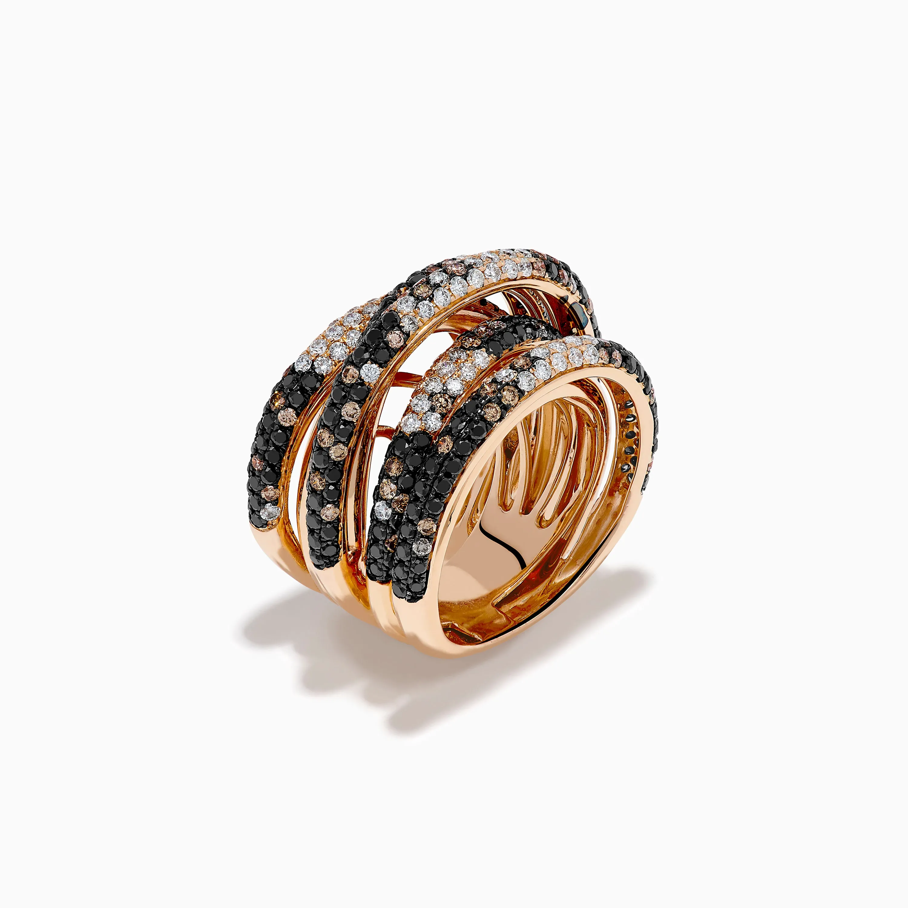 14K Rose Gold Black, White and Espresso Criss Cross Ring sold by Effy product image thumbnail 4