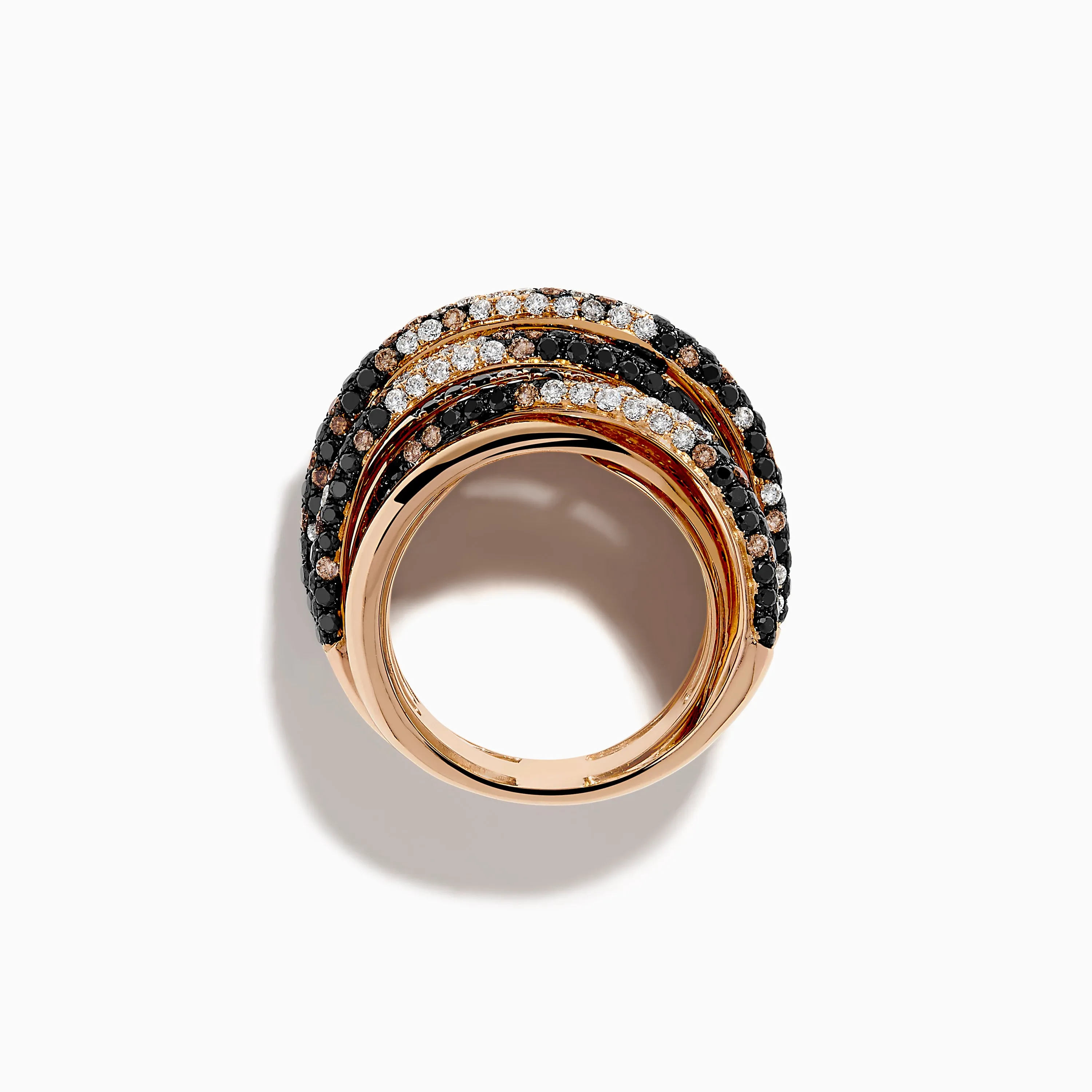 14K Rose Gold Black, White and Espresso Criss Cross Ring sold by Effy product image thumbnail 3
