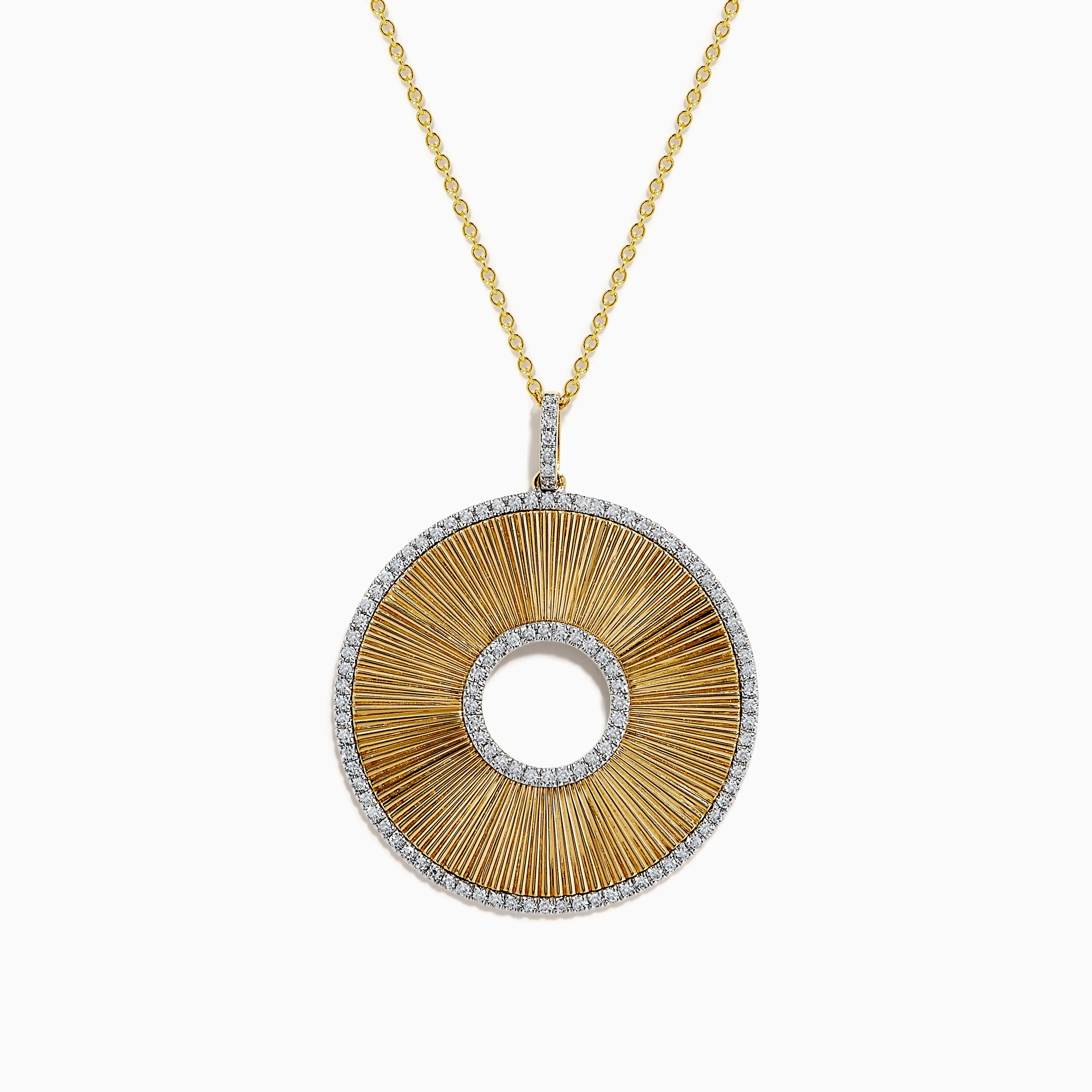 D'Oro 14K Yellow Gold Diamond Circle Pendant sold by Effy