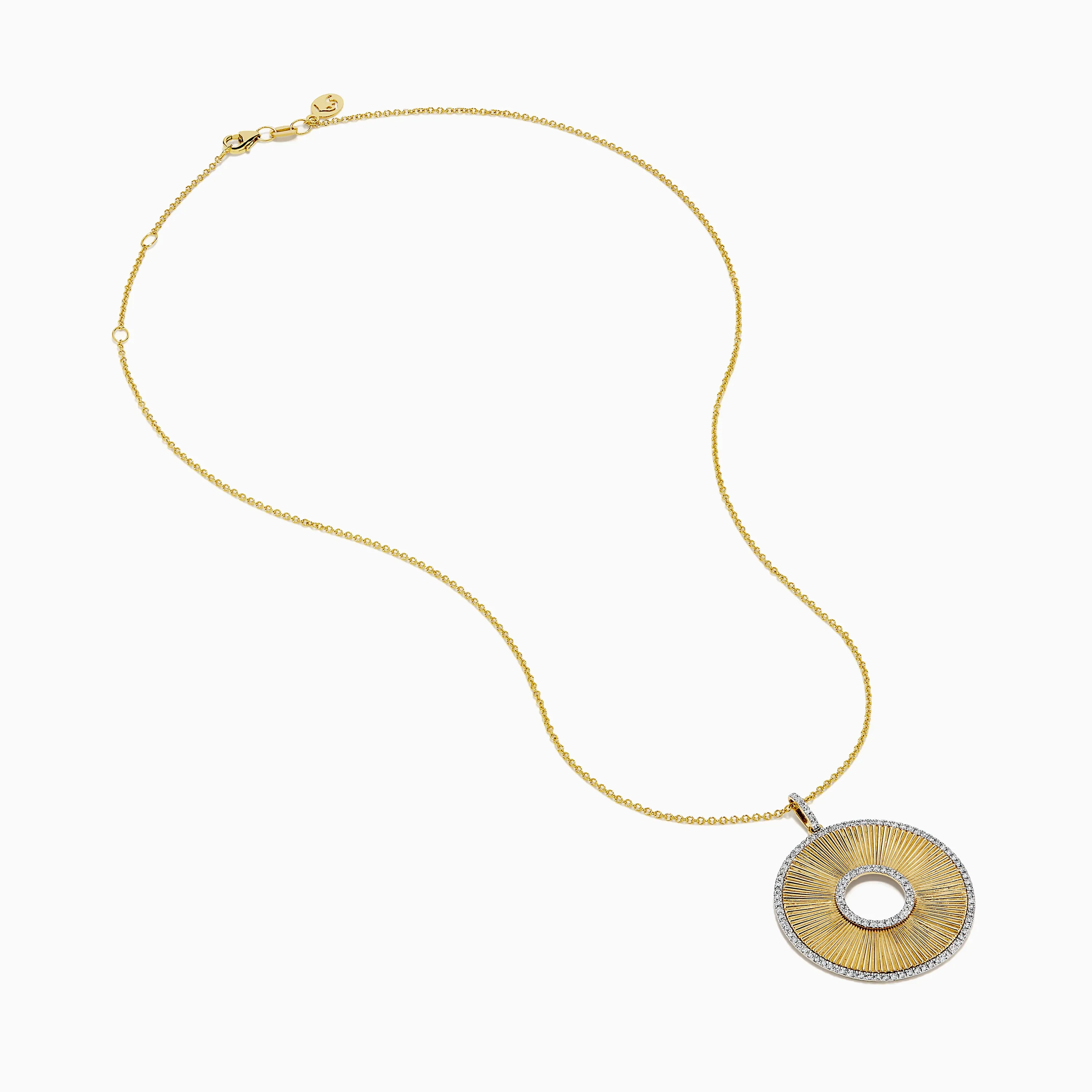 D'Oro 14K Yellow Gold Diamond Circle Pendant sold by Effy product image thumbnail 2