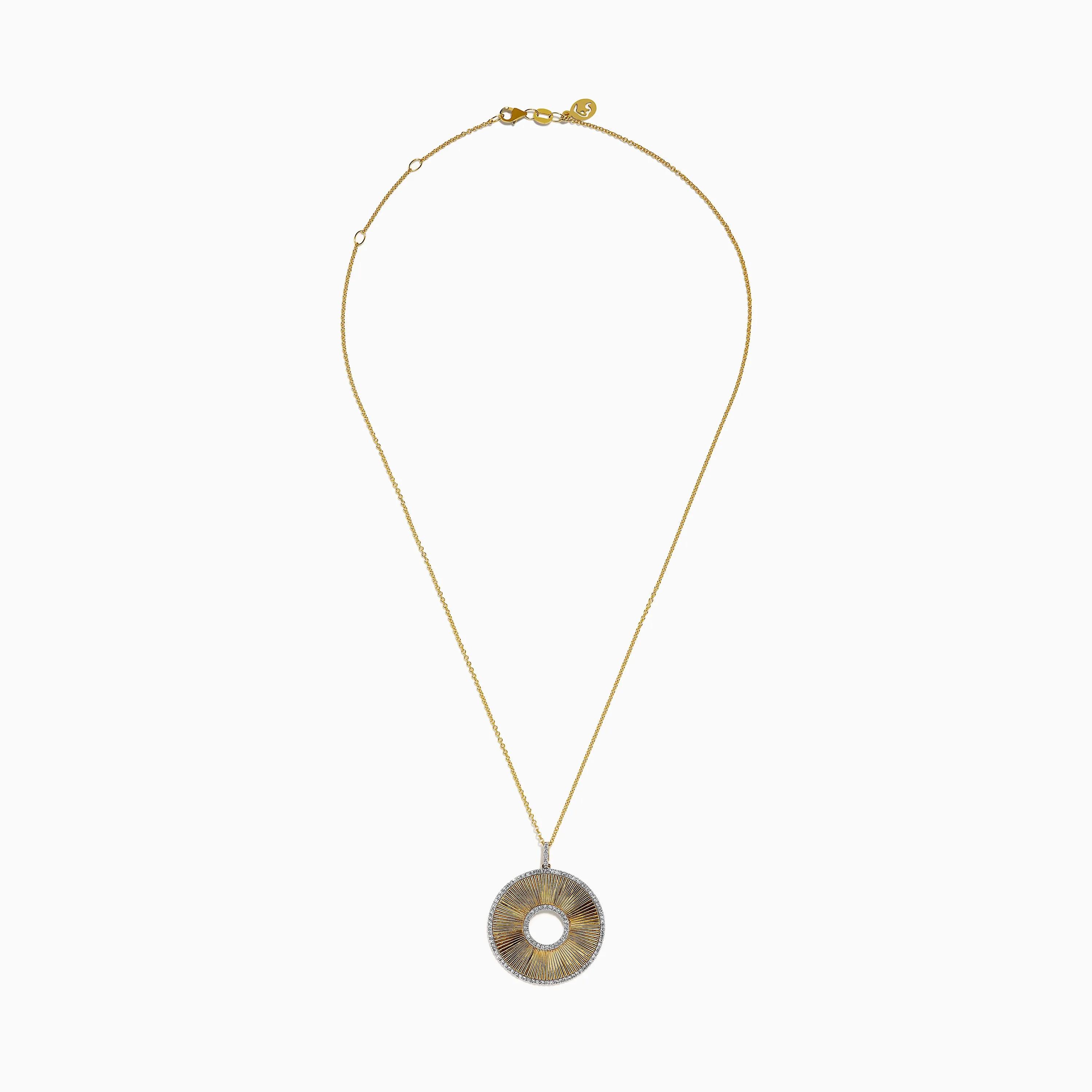 D'Oro 14K Yellow Gold Diamond Circle Pendant sold by Effy product image thumbnail 3