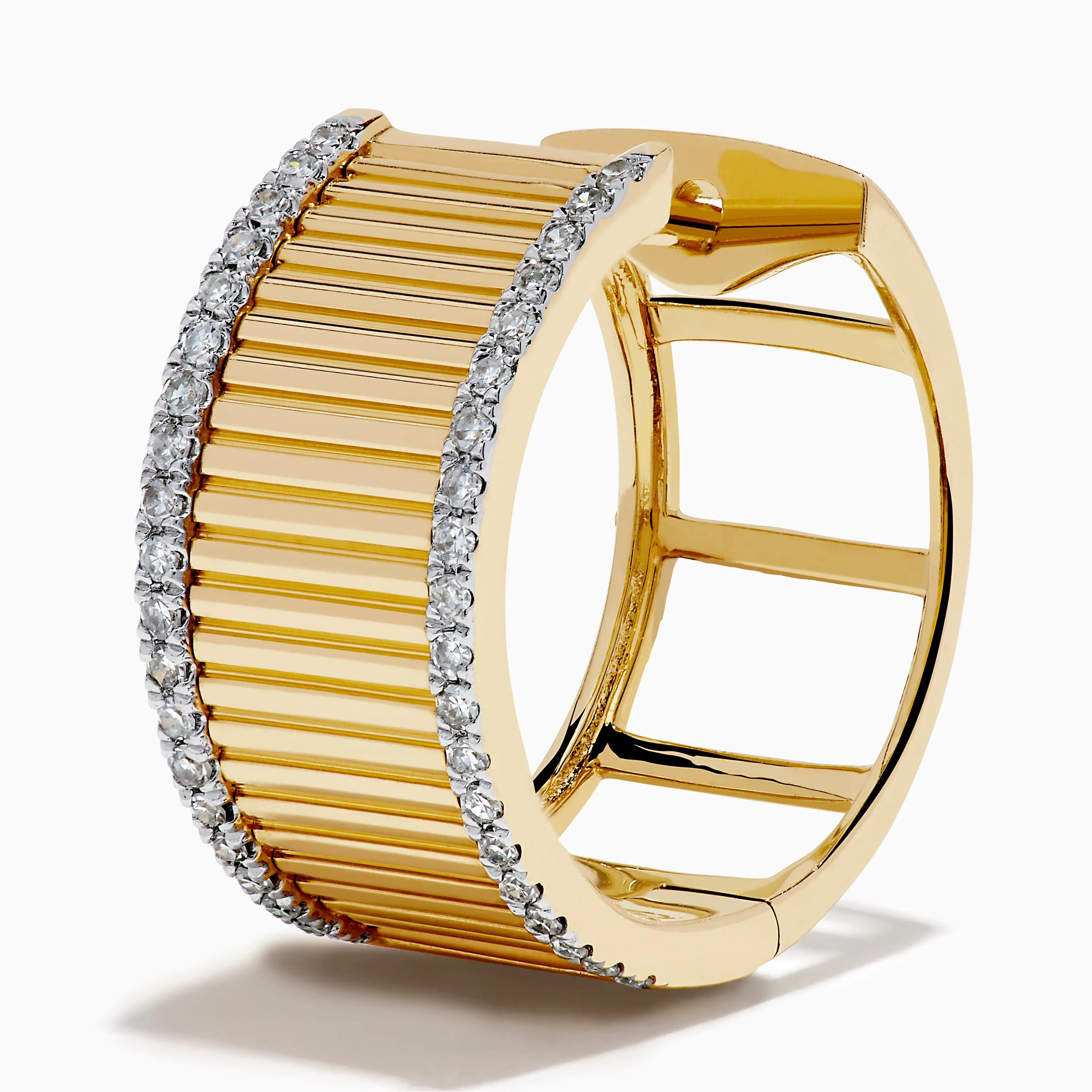 D'Oro 14K Yellow Gold Diamond Hoop Earrings sold by Effy product image thumbnail 2