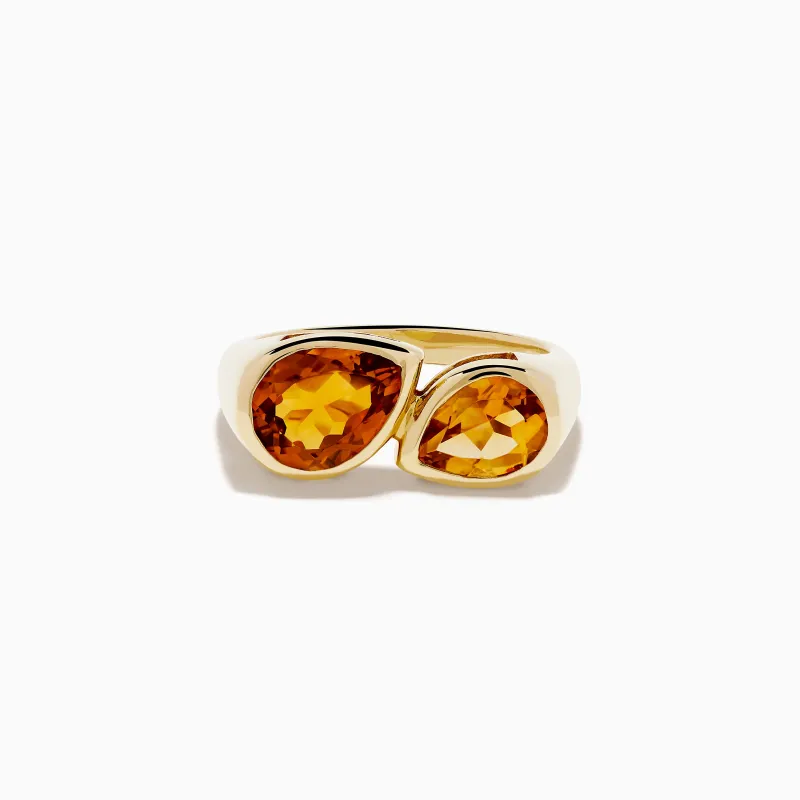 Sunset 14K Yellow Gold Citrine Bypass Ring sold by Effy