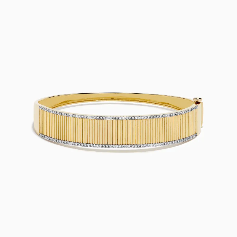 D'Oro 14K Yellow Gold Diamond Bangle sold by Effy