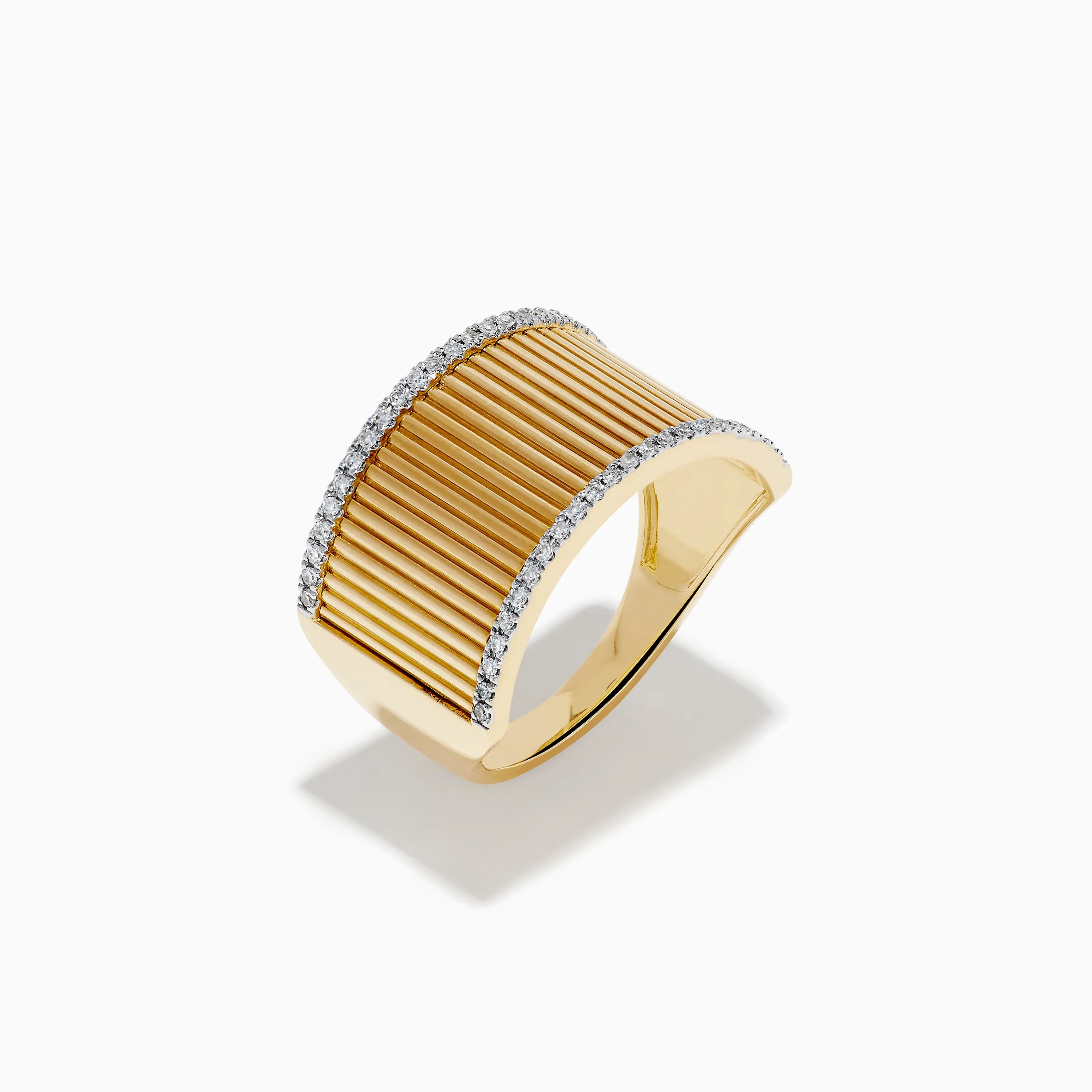 D'Oro 14K Yellow Gold Diamond Wide Band Ring sold by Effy product image thumbnail 4