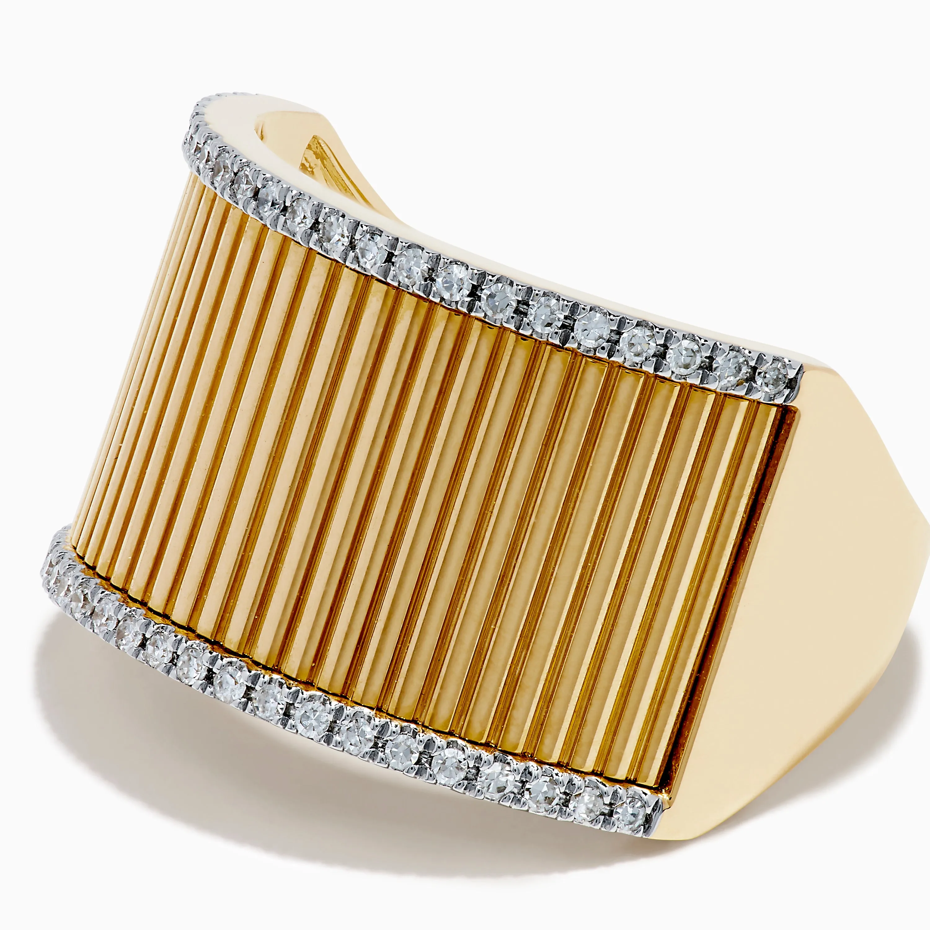 D'Oro 14K Yellow Gold Diamond Wide Band Ring sold by Effy product image thumbnail 2