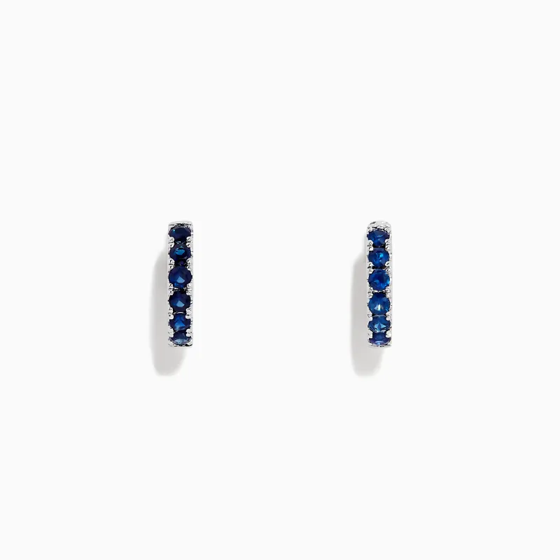 Royale Bleu 14K Gold Blue Sapphire Huggie Earrings, 0.57 TCW sold by Effy