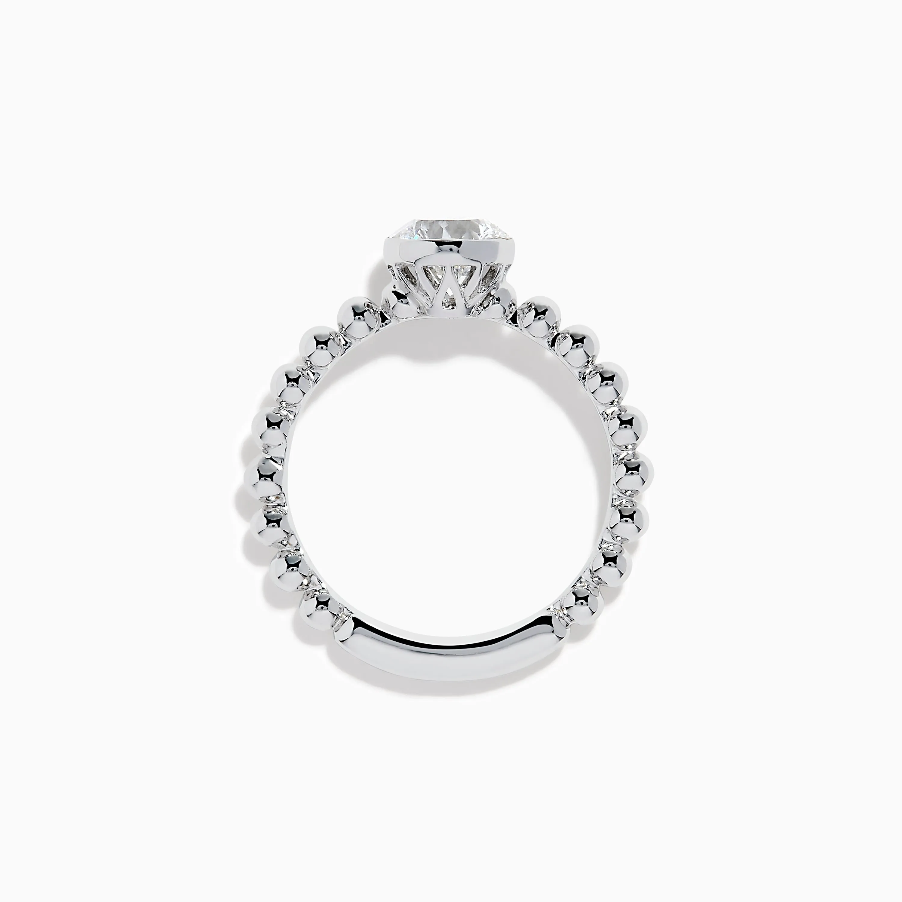 Star Lab Grown Diamond Solitaire Beaded Ring in 18K White Gold sold by Effy product image thumbnail 3
