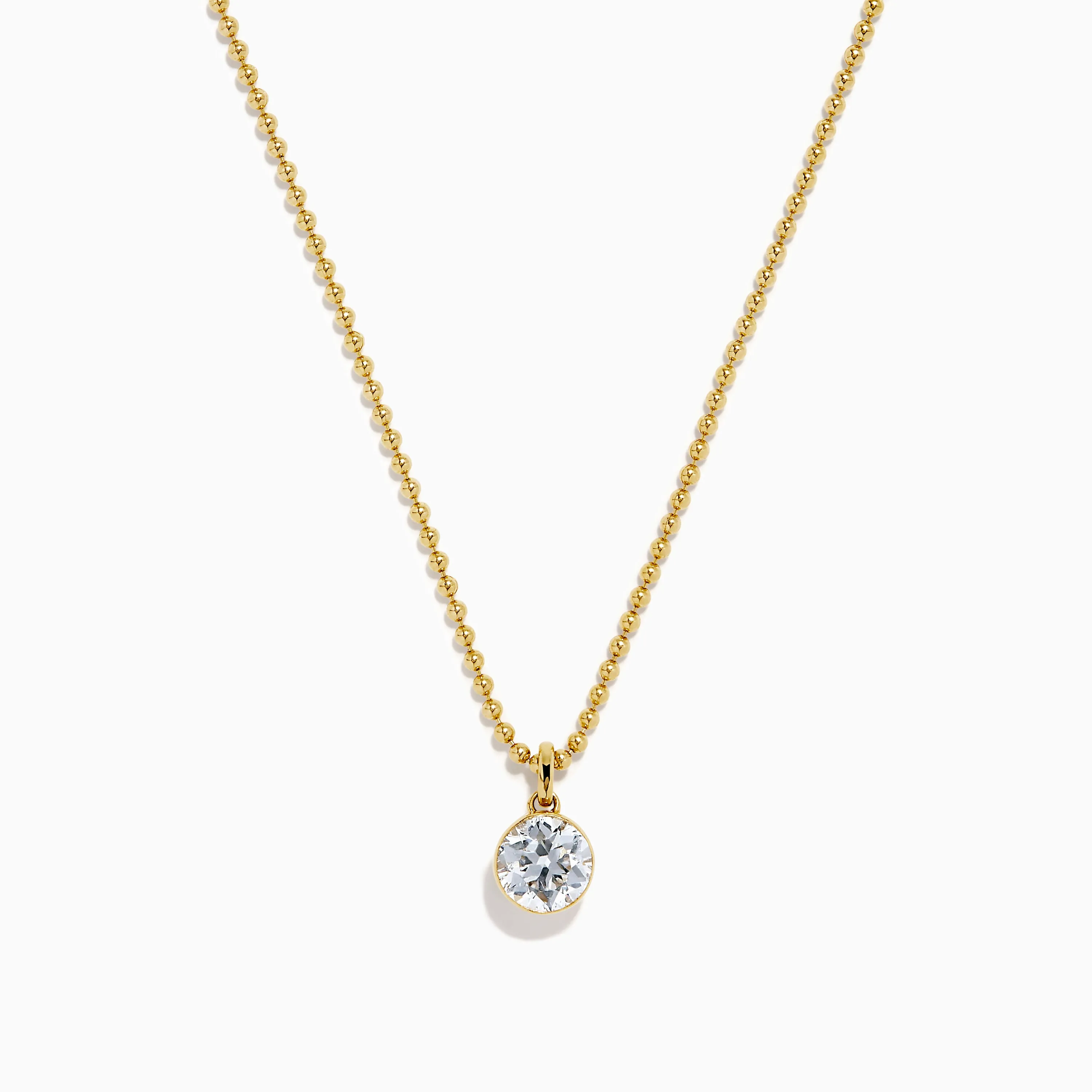 Star Lab Grown Diamond Solitaire Beaded Pendant in 18K Yellow Gold sold by Effy