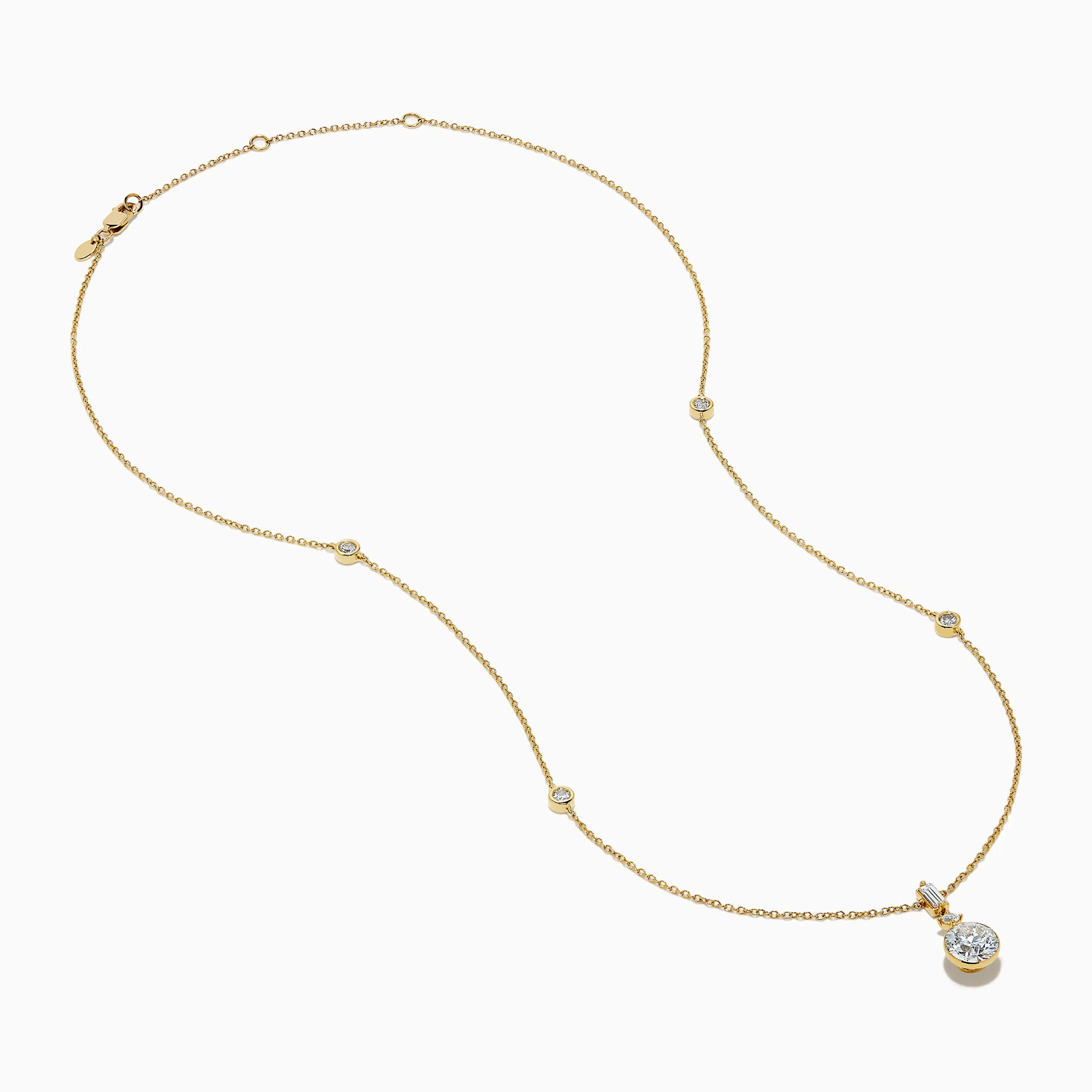 Star Lab Grown Diamond Classic Station Necklace in 18K Yellow Gold sold by Effy product image thumbnail 2